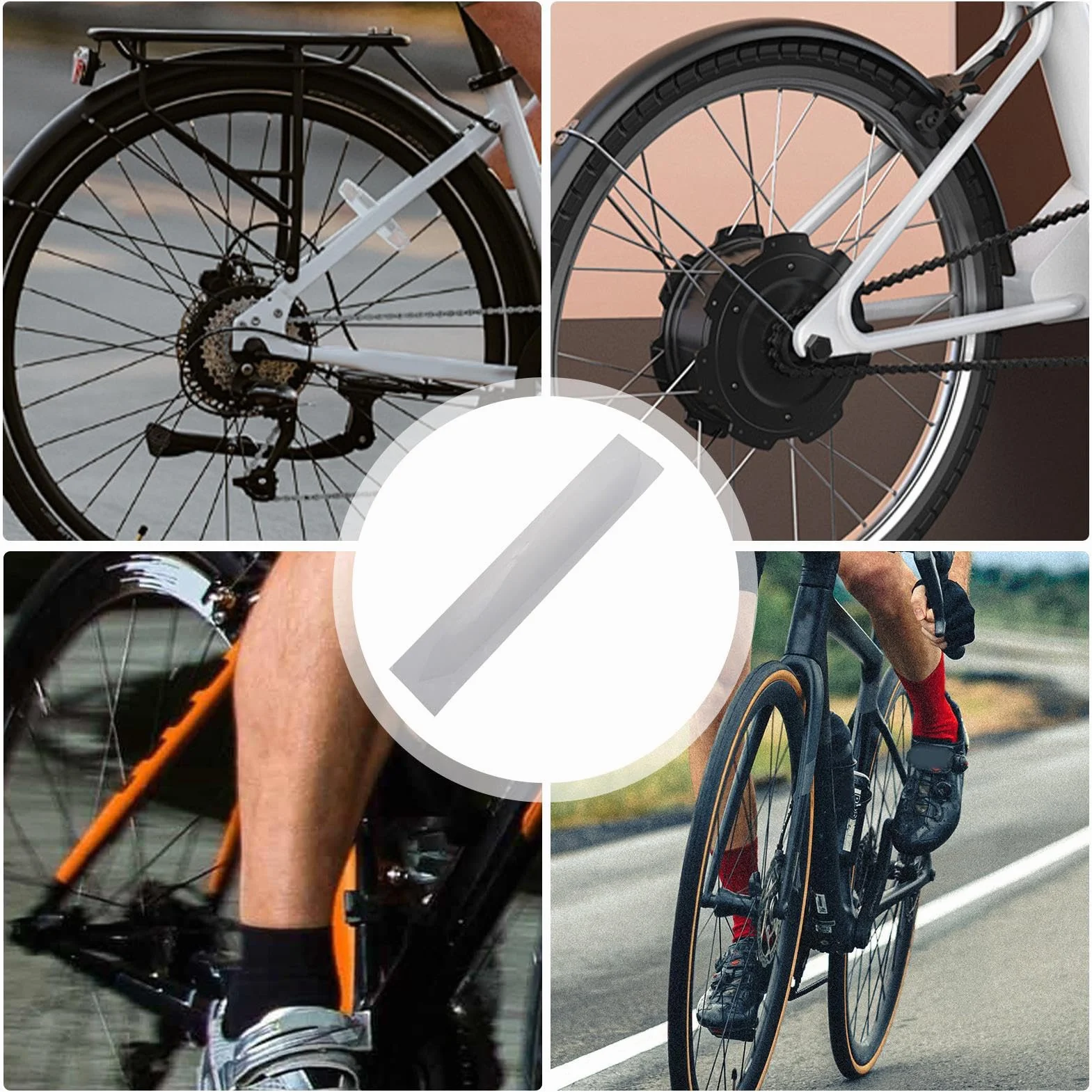 Film de protection de cadre de vélo adhésif transparent anti-rayures 21 cm