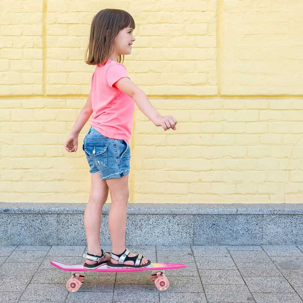 Skateboard pour Fille PVC 60×18 cm Petit Skate Enfants
