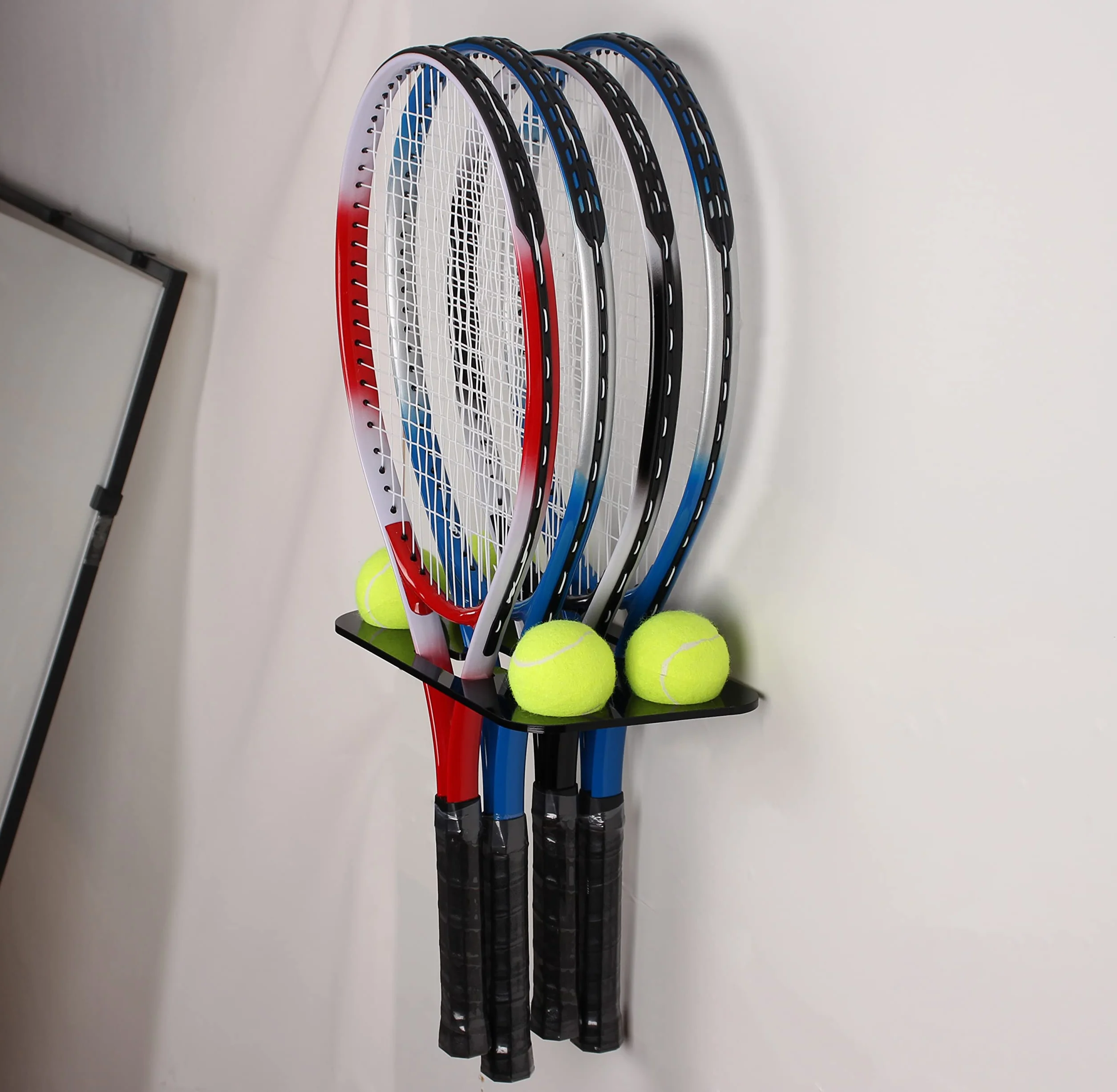 Support mural raquette tennis acrylique matériel inclus