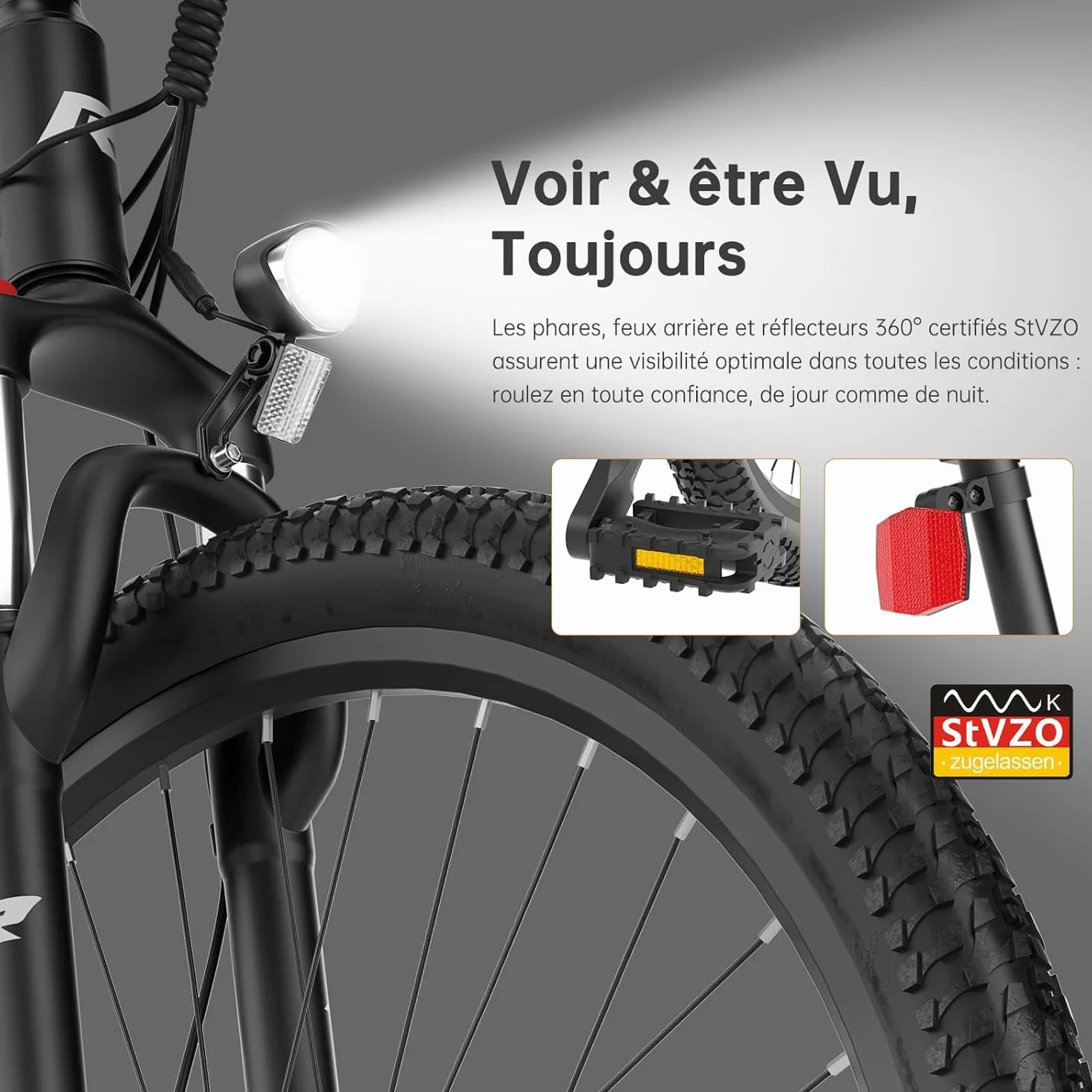 Xtremer 2/Xtremer 3 Vélo Électrique 27.5" 29" VTT Moteur 250W Autonomie 120KM Frein à Disque Hydraulique