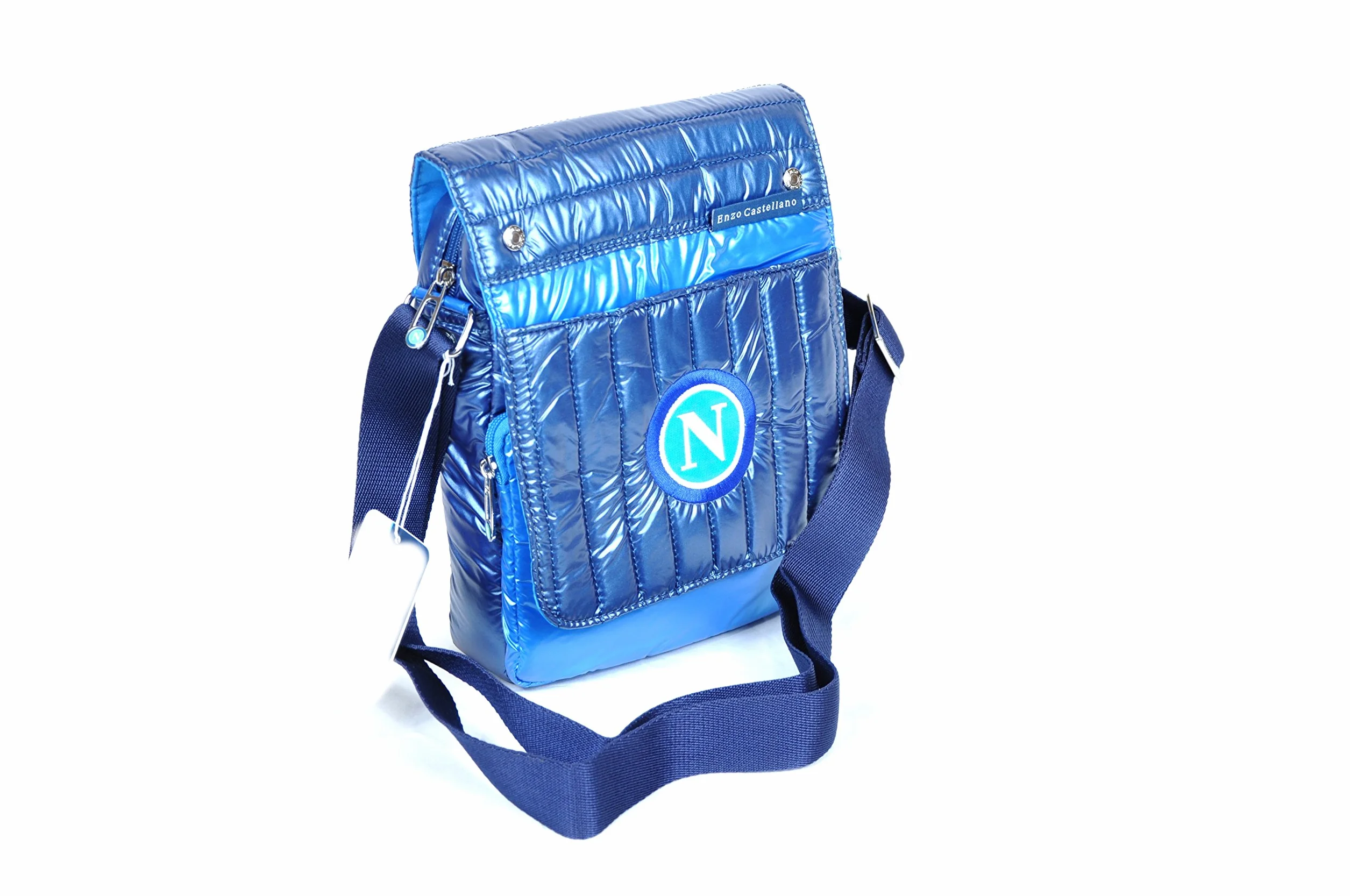 Sac à bandoulière Napoli Troisième Scudetto Logo officiel Enzo Castellano, bleu, 22 x 19 x 4,5 cm