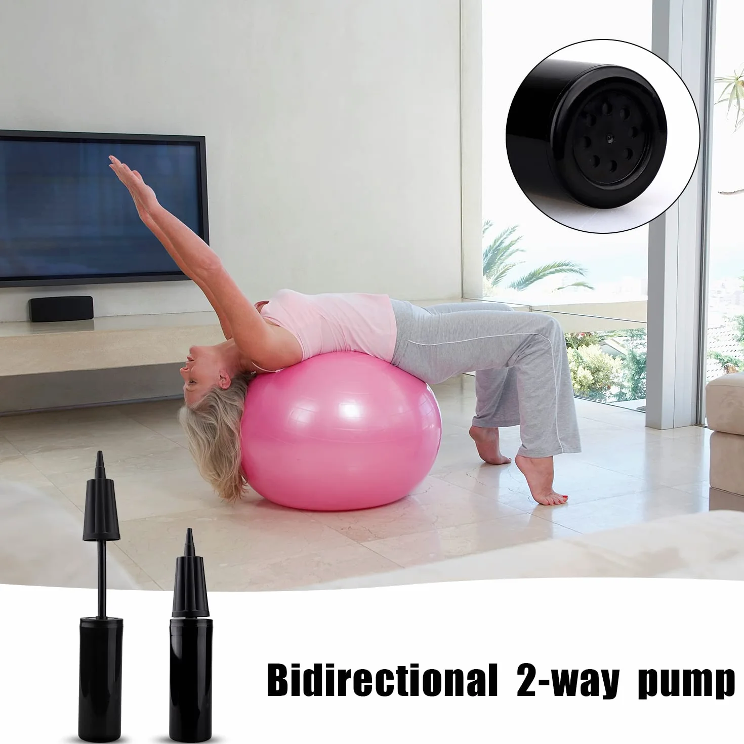 LUTER Kit de Pompe à Ballon Fitness, Pompe Manuelle avec Extracteur de Bouchon et Bouchons (12 Pièces)