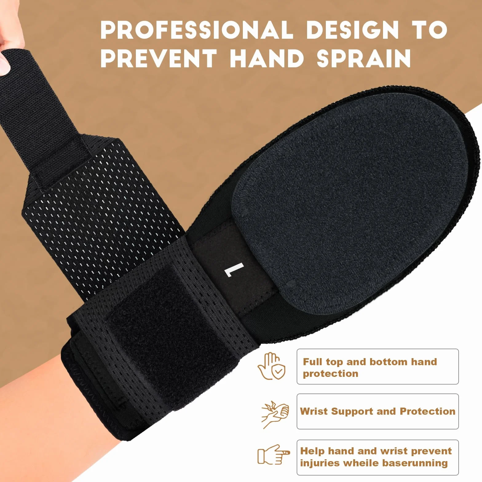 BOOSTEADY Gant de Baseball pour Batteur, Gant Coulissant, Protection Mains, Réglable Homme Femme