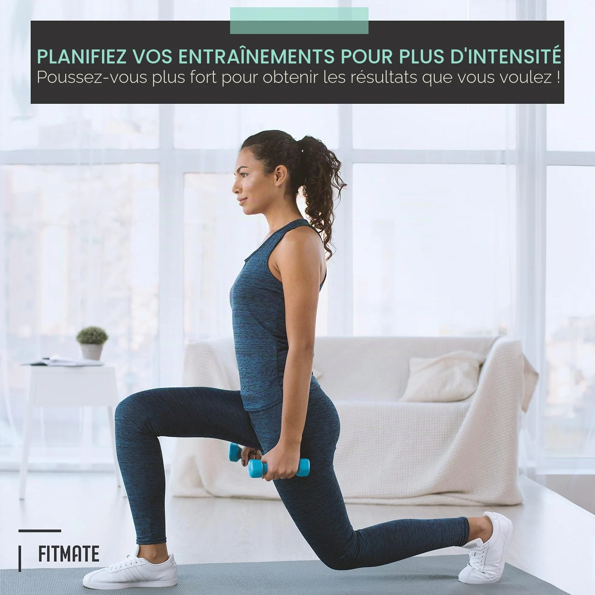 PosterMate 8 Posters Fitness Exercices Entrainement Haltère Affiche Routine Sportive Poids Libres 51x76 cm