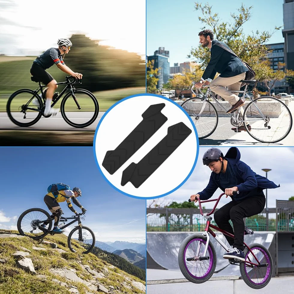 Protection de Chaîne Vélo Silicone 2 Pièces, Protège Cadre Anti-Rayures Auto-Adhésif Noir