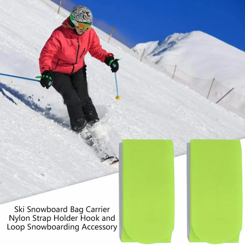 Alomejor Sangle de Ski en Nylon Réglable, Courroie de Snowboard Universelle Jaune