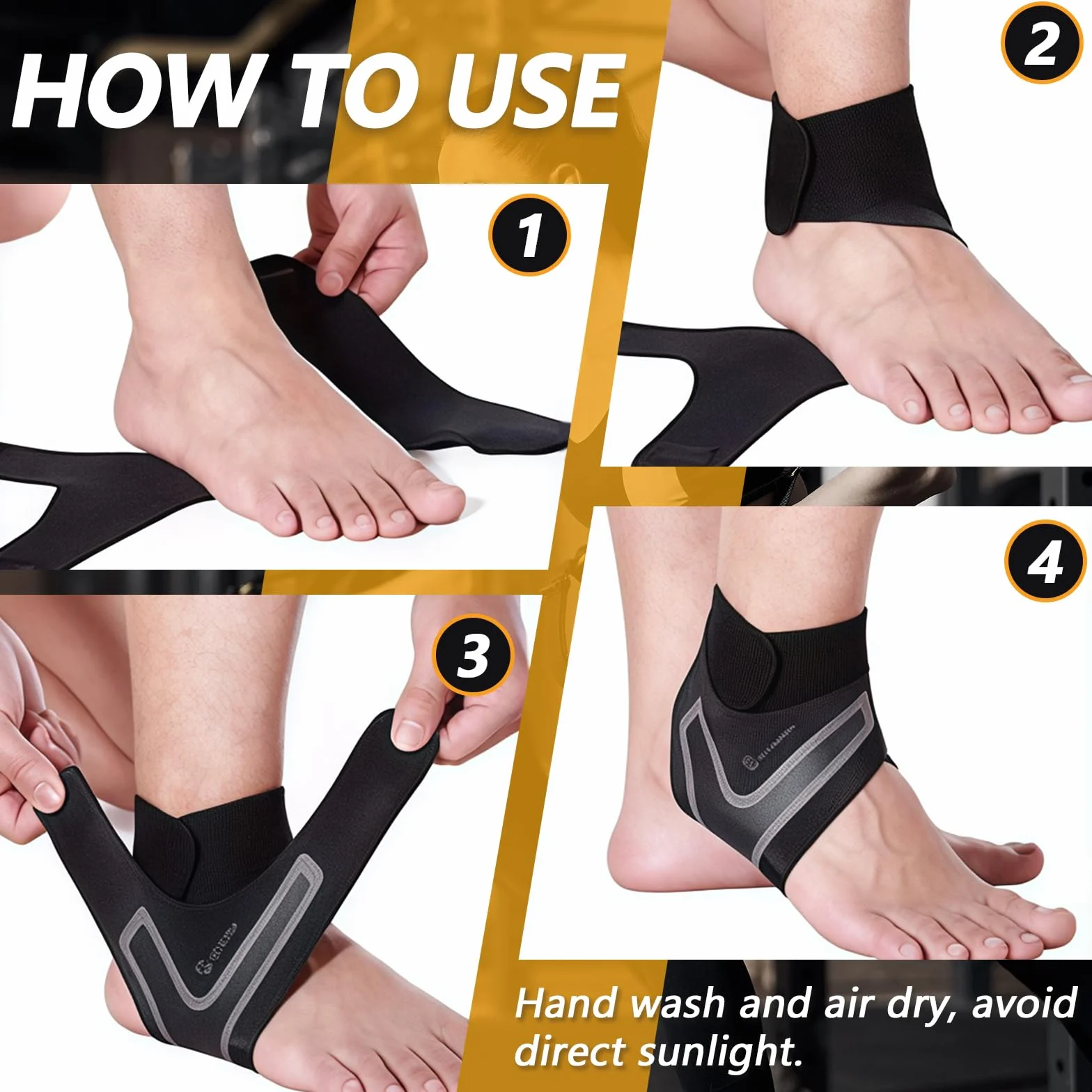 Chevillère Entorse Sport Maintien, Bandage Pied Ajustable Compression Deux Pieds