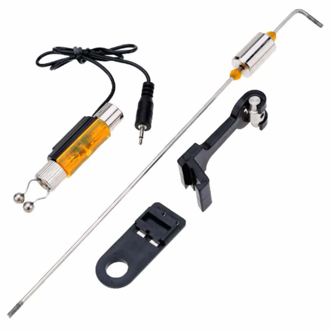 Lot de 4 indicateurs de touche lumineux pour pêche à la carpe avec poignée rigide