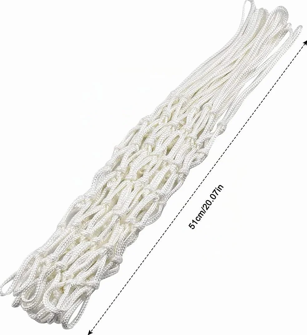 Lot de 2 filets de basket-ball de rechange robustes pour panier standard 12 boucles intérieur extérieur blanc