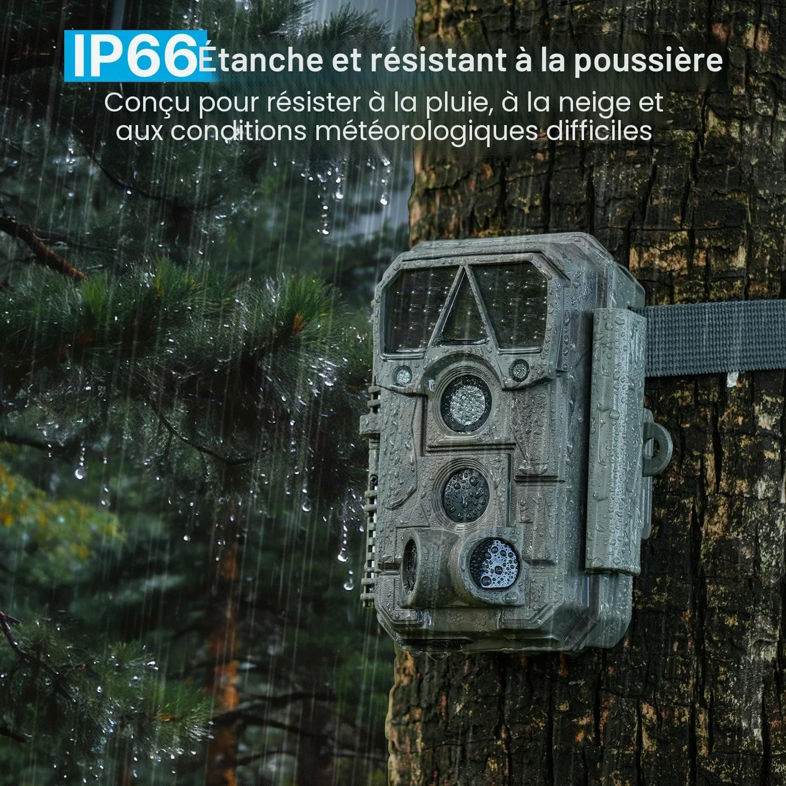 Meidase Caméra de Chasse P70, 64 MP 1296p, caméras de Jeu avec Vision Nocturne Infrarouge sans Lueur, activée par Le Mouvement, étanche pour caméras de Chasse