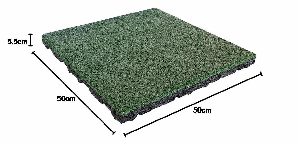 Tapis de Sol à Absorption des Chocs 55 mm 50 x 50 cm certifié TÜV