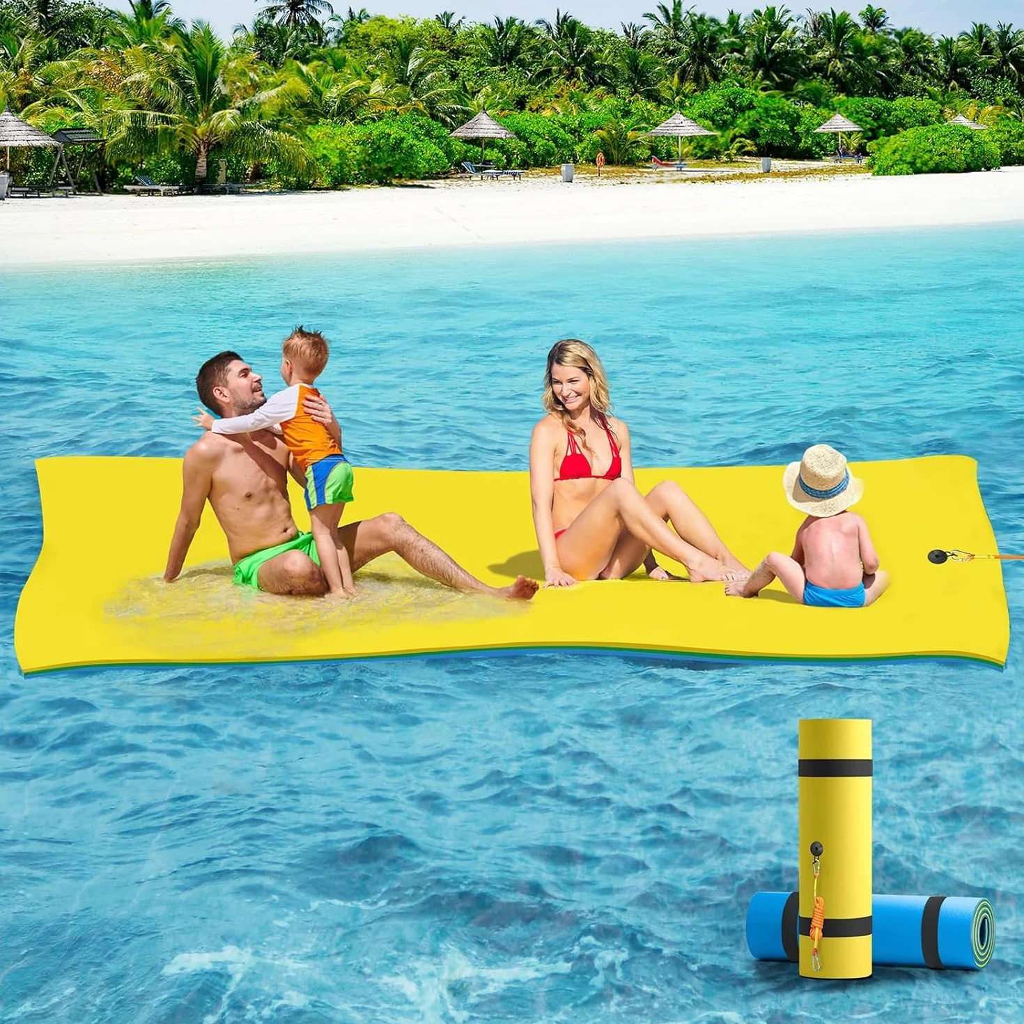 Tapis Flottant Piscine Mousse XPE 240x120cm 275x120cm 305x120cm 365x120cm Capacité Portante 313KG