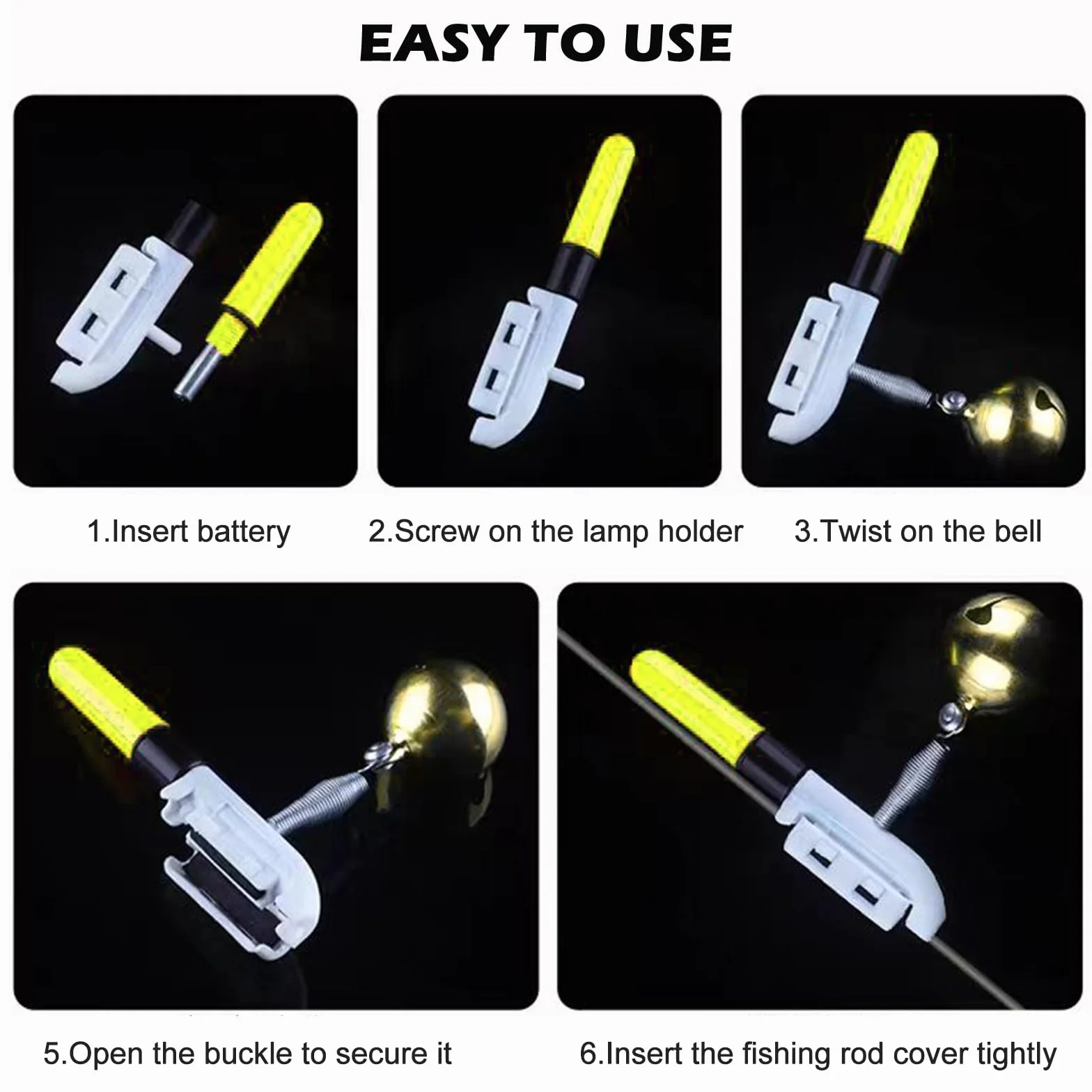 Lot De 10 Détecteurs De Touche Électroniques Pour La Pêch, Détecteurs De Touche De Pêche Électroniques, Detecteur De Touche Peche Avec Indicateur Lumineux Led, Facile À Fixer Pour La Pêche ,Vert/Rouge