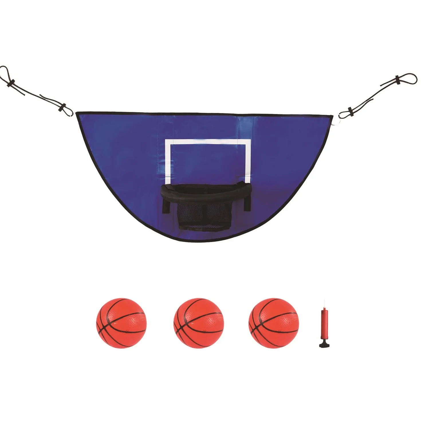 Panier Basket Trampoline avec 3 Balles et Pompe, Filet Amovible pour Sports Intérieur Extérieur