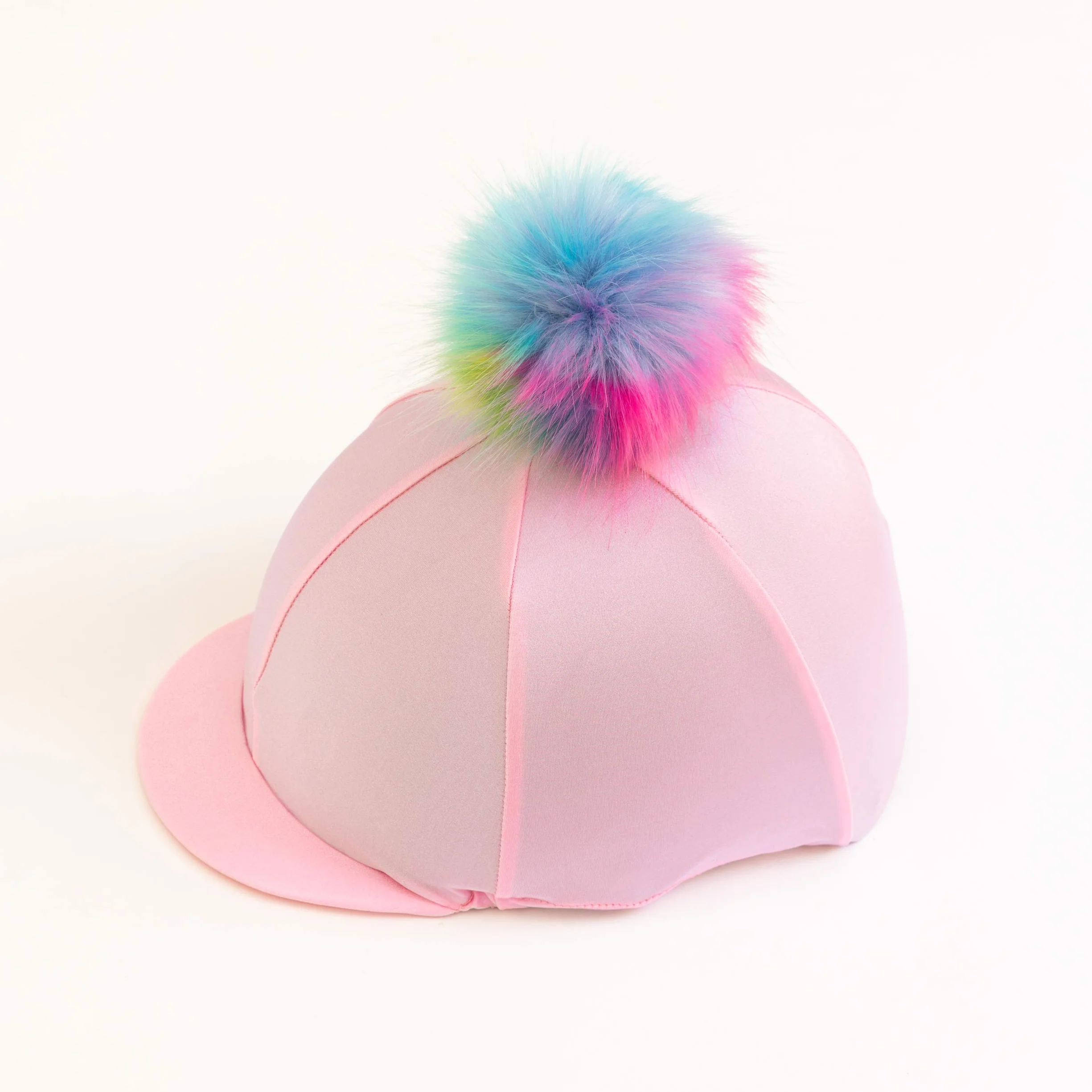 Chapeau d'équitation licorne en soie rose clair
