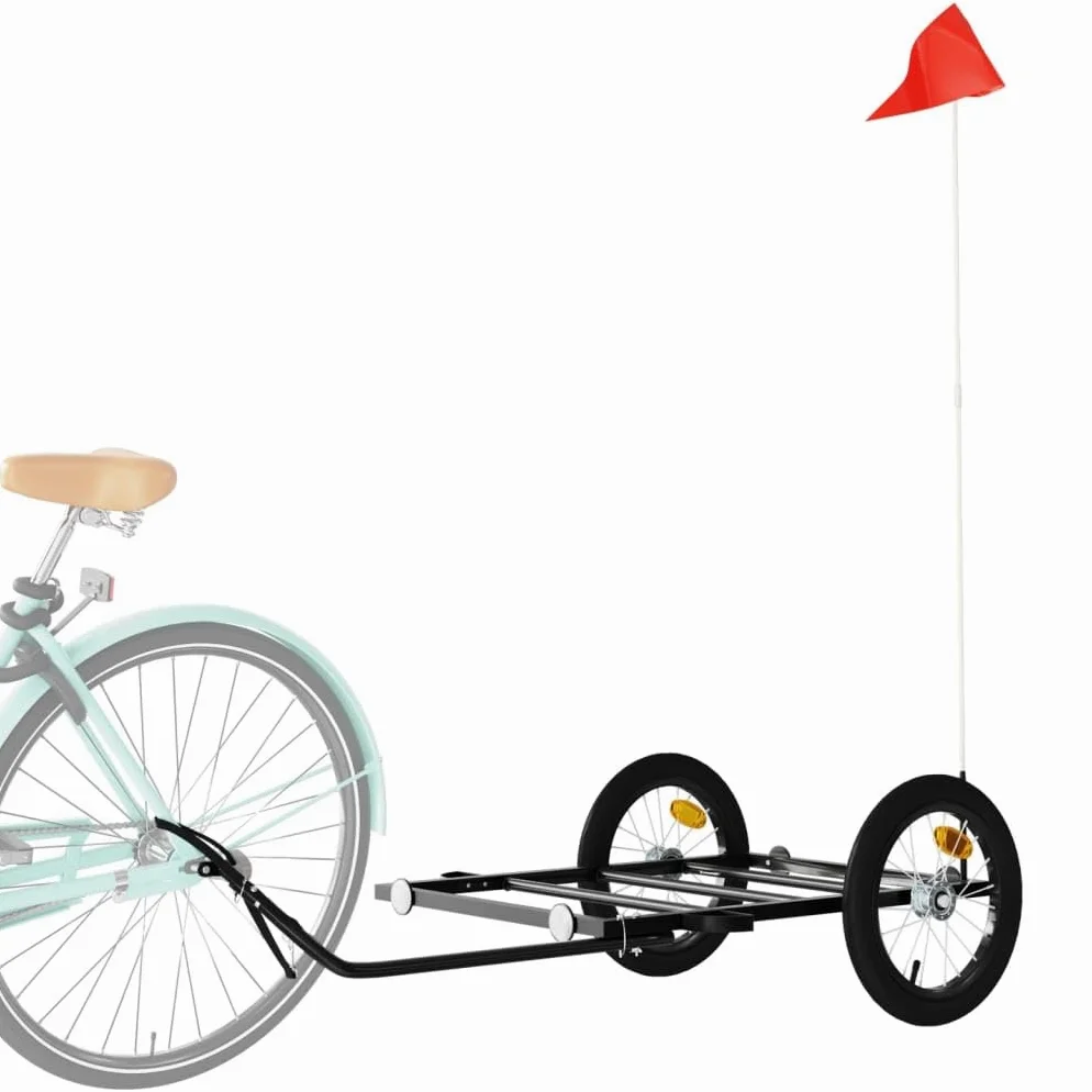Générique Remorque de vélo Noir 126x63x34 cm Fer,Remorques de vélo,5.8KG-94205