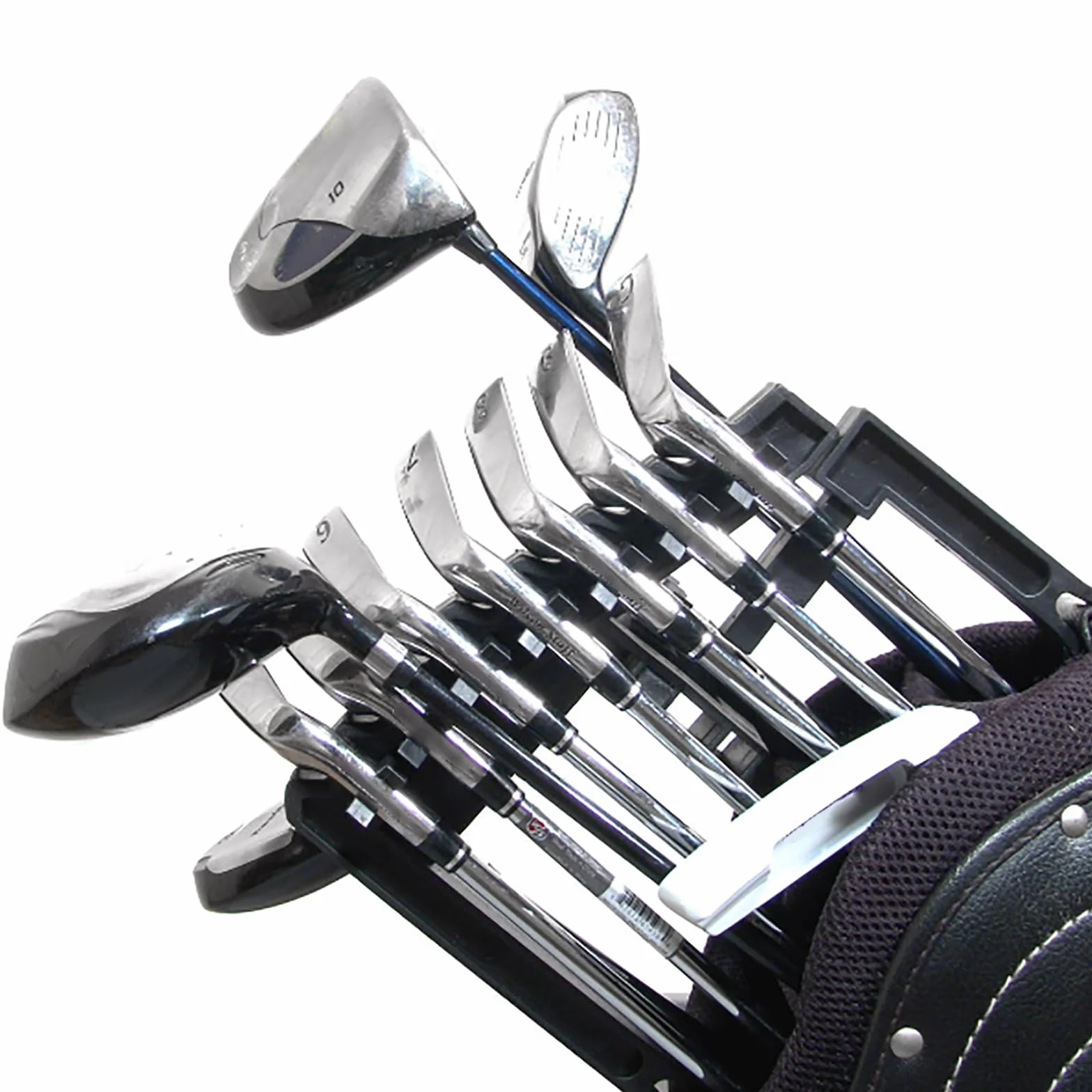 Organisateurs de clubs de golf anti-secousses 9 supports de fer séparateurs rangement multiclub