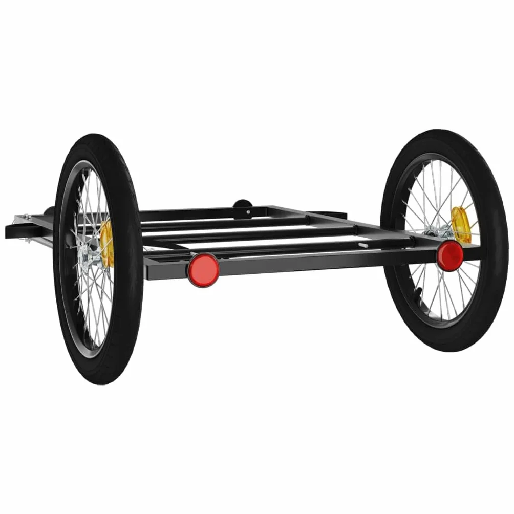Remorque Vélo Acier Peint 135x68x37 cm Noir Capacité 45 kg VidaXL