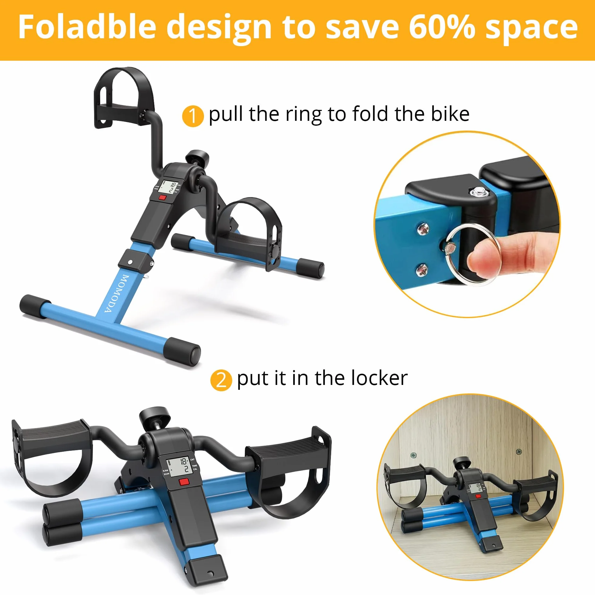 Mini Velo D Appartement Pedalier pour Bras et Jambes avec Moniteur LCD