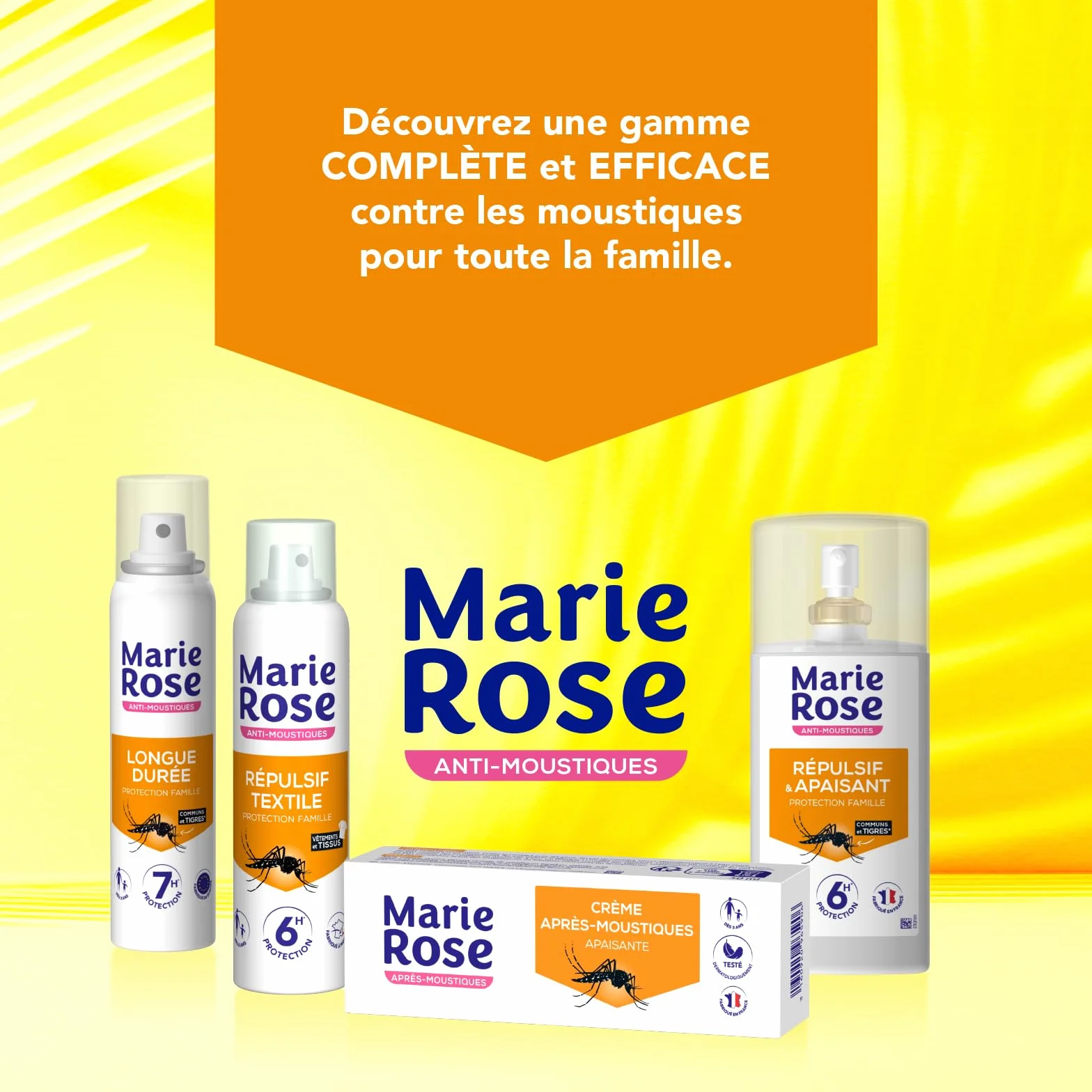MARIE ROSE Spray Répulsif Anti-Moustiques Protection 6H Fabriqué en France