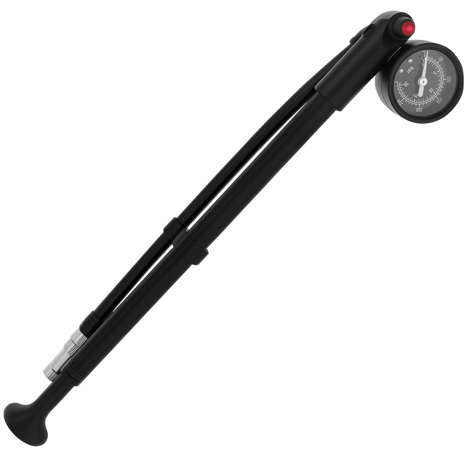 Pompe à Amortisseur 300 PSI avec manomètre, Tuyau Rotatif 360°, Mini Pompe à Fourche Suspension Vélo Moto