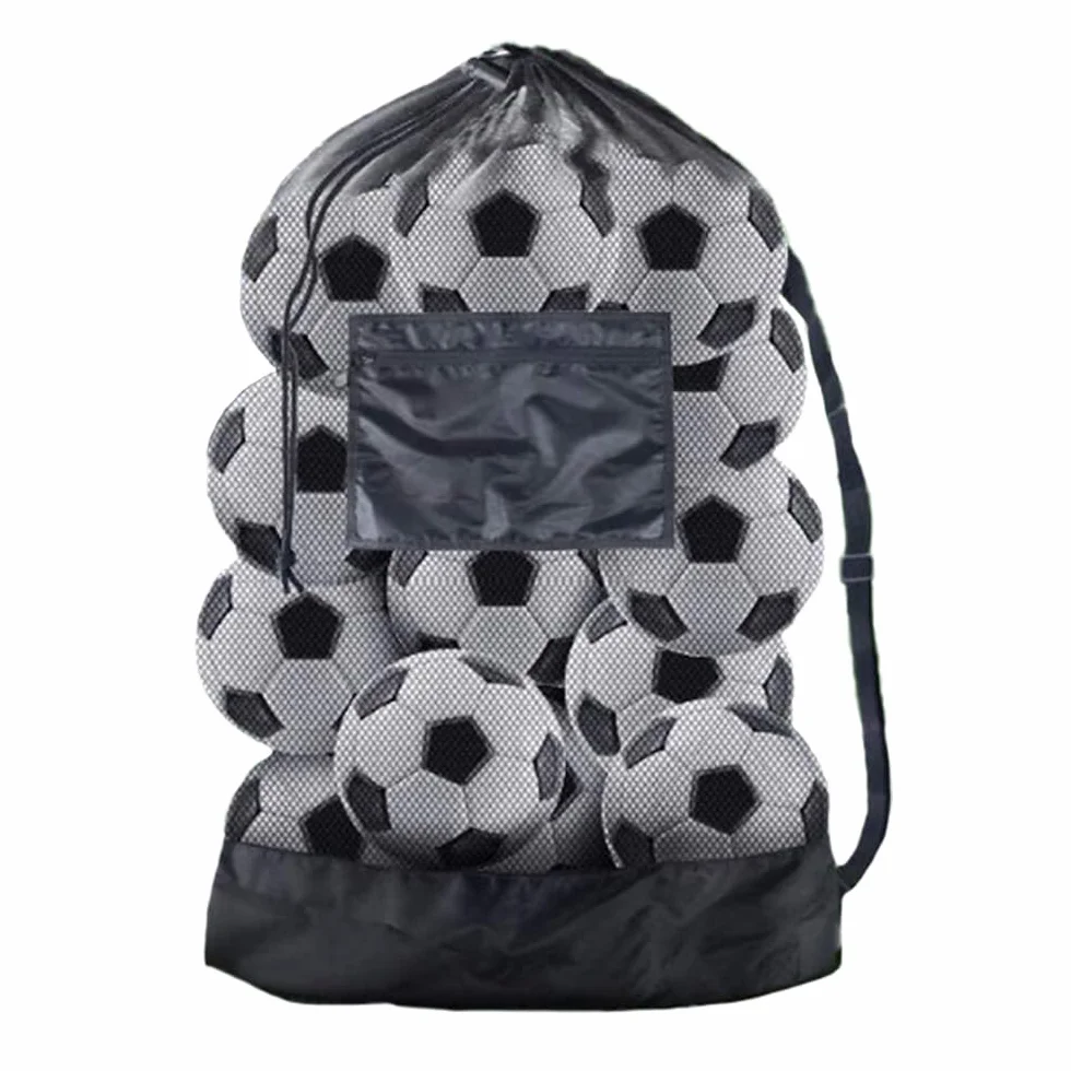 Sac à Ballon Grand Sac en Maille Filet avec Bretelles Réglable pour Football Volley-Ball Rugby 75x100 cm