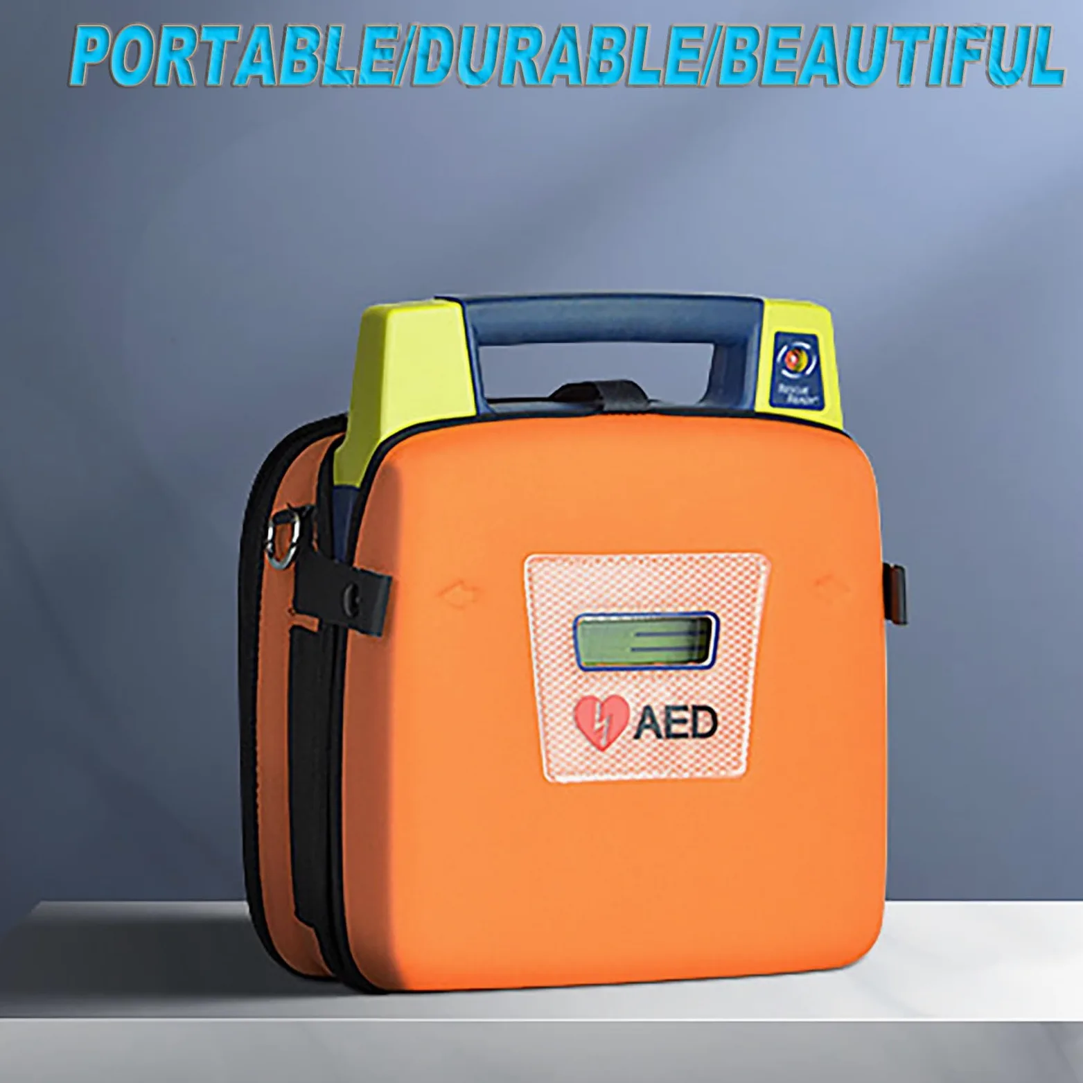 Sac de rangement portable for défibrillateur AED avec bretelles réglables | Sac de rangement d'urgence DAE accrocheur, conception à deux couches for la maison,le bureau et les lieux publics