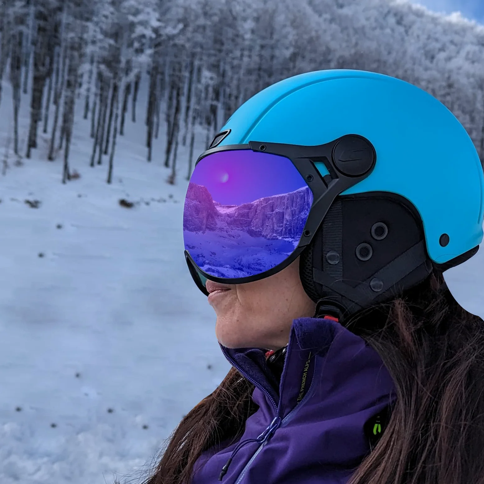 CGM EBI Casque de Ski Unisexe pour Adulte, Bleu Mat, S (55-56cm)