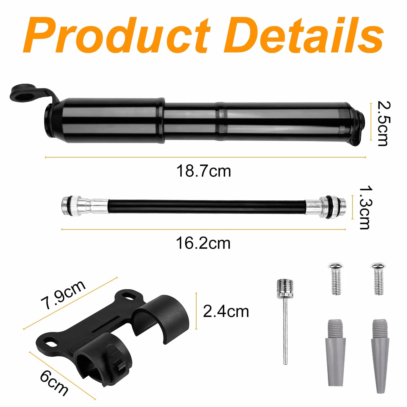 Mini Pompe à Vélo 120 PSI, Compatible Presta et Schrader, Support Fixation, pour Vélo Route VTT