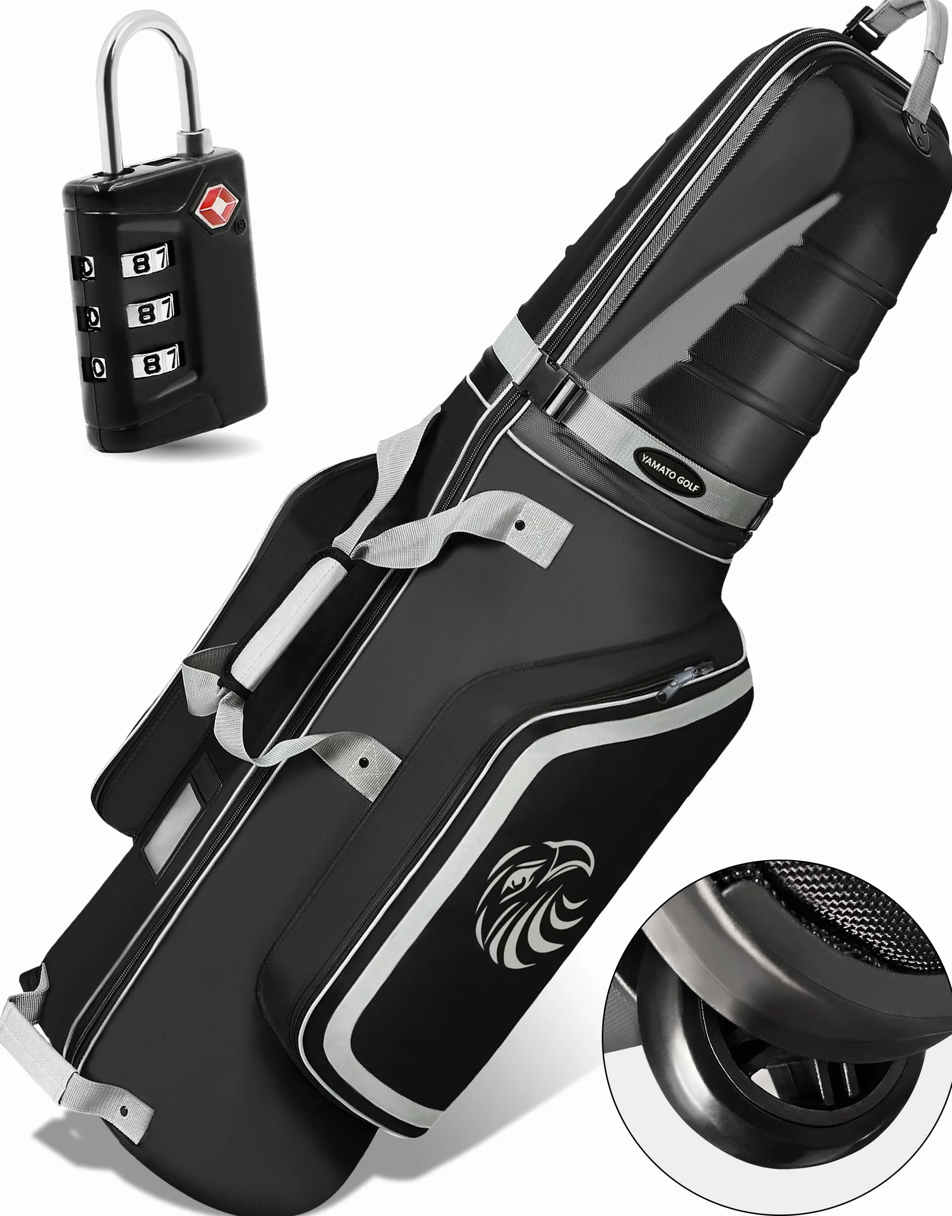 Yamato Sac de Voyage ABS Rigide pour Clubs de Golf avec Roues et Serrure TSA