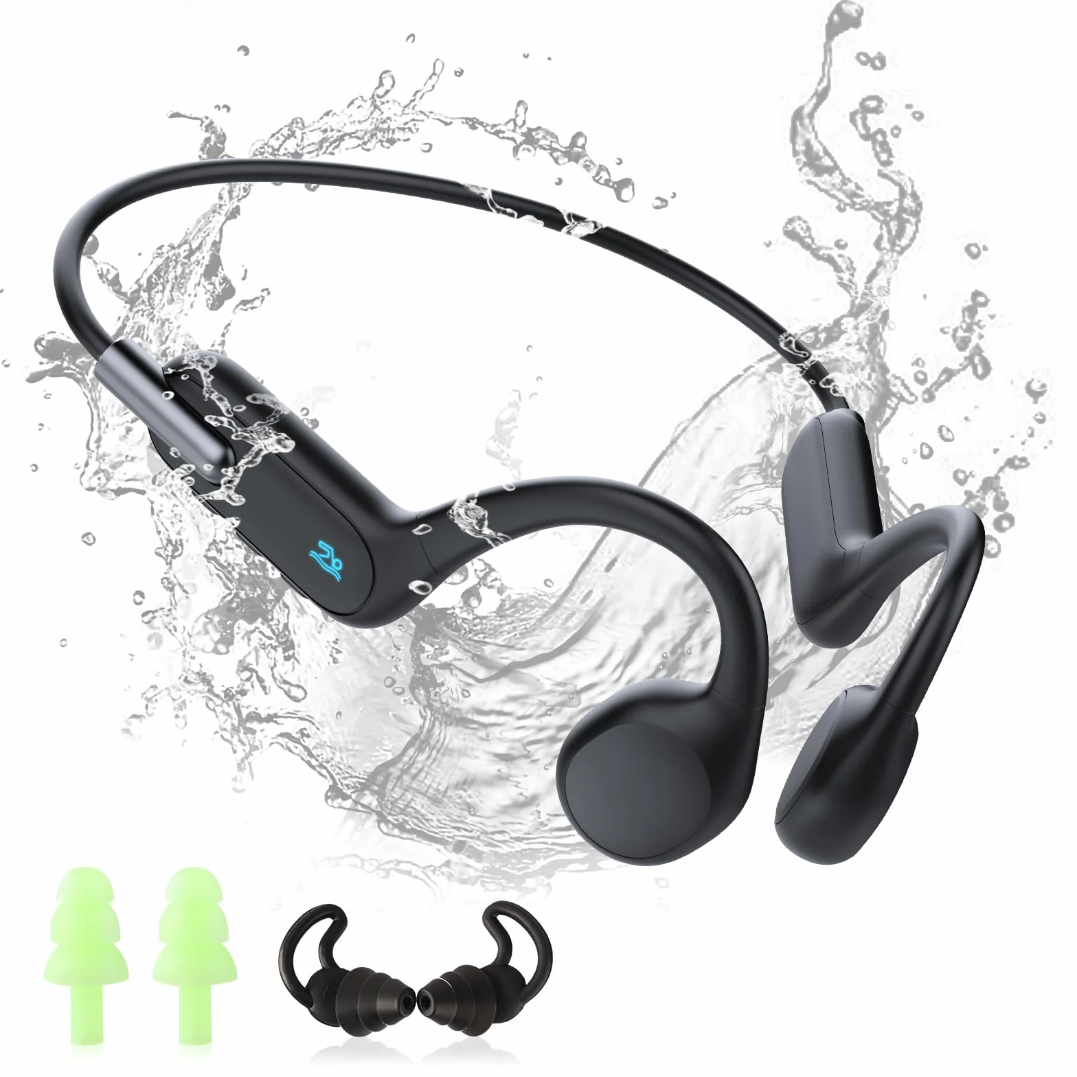 HIFI WALKER Casque Conduction Osseuse Bluetooth sans Fil IPX8 Lecteur MP3 32Go Etanche Natation