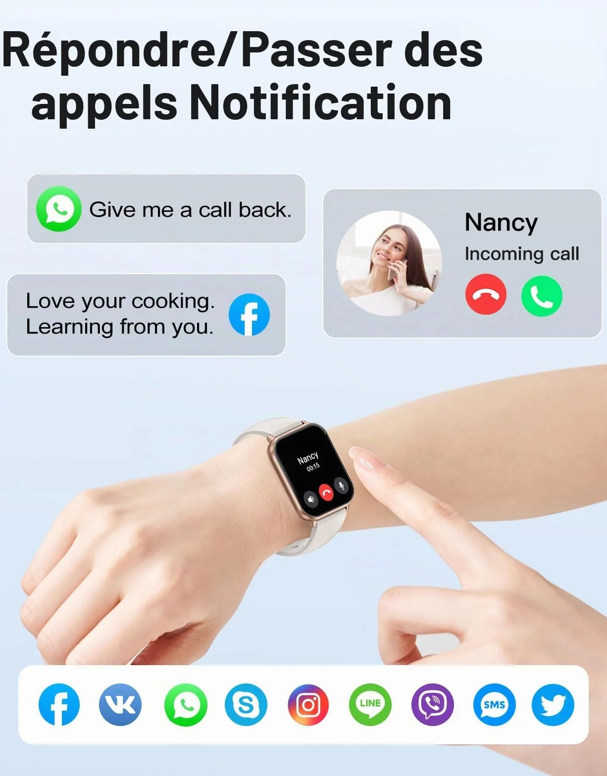 Smartwatch Femme Homme Bluetooth Podometre Cardiofrequencemetre Etanche IP68 Android iOS