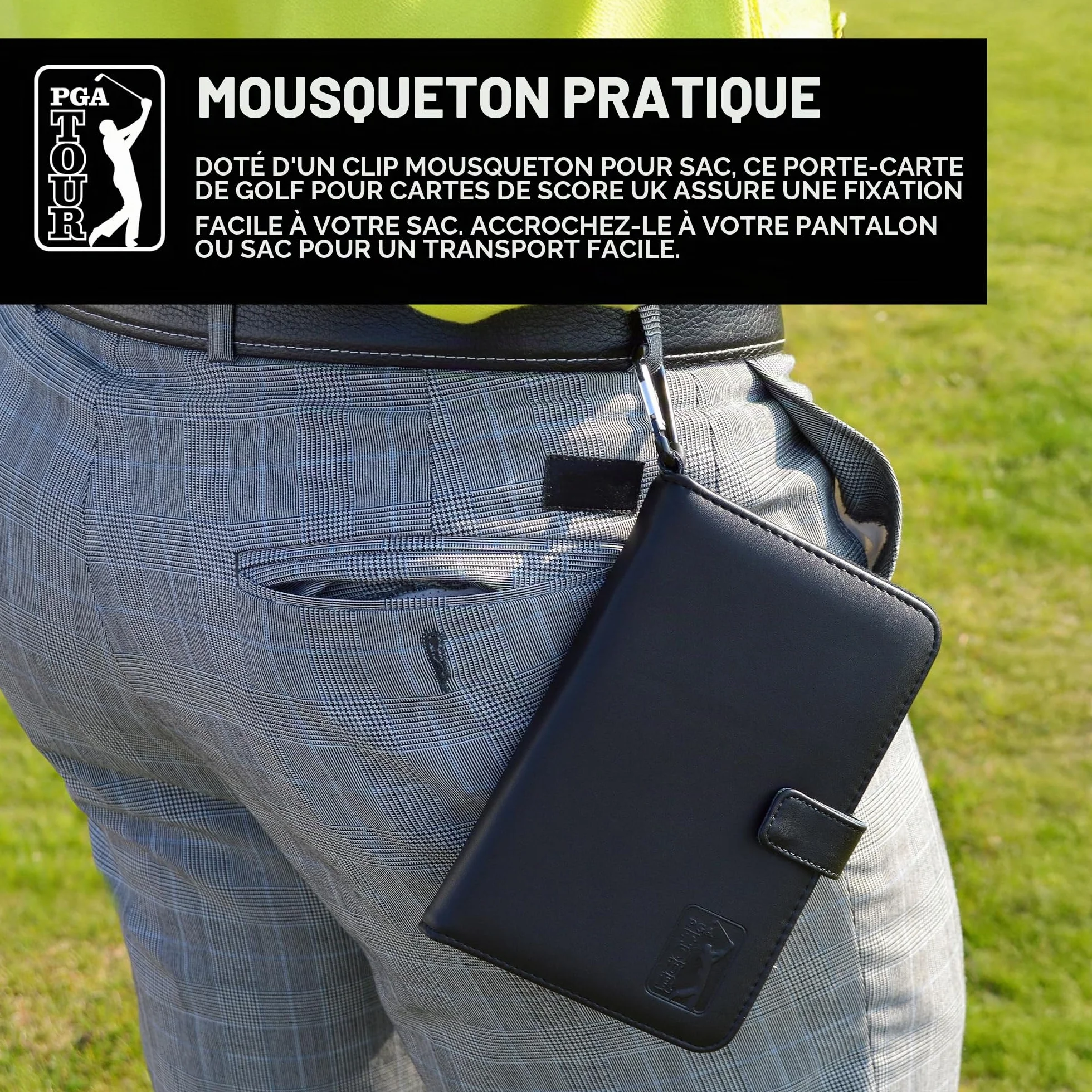 PGA Tour Golf Organiseur en Cuir Noir