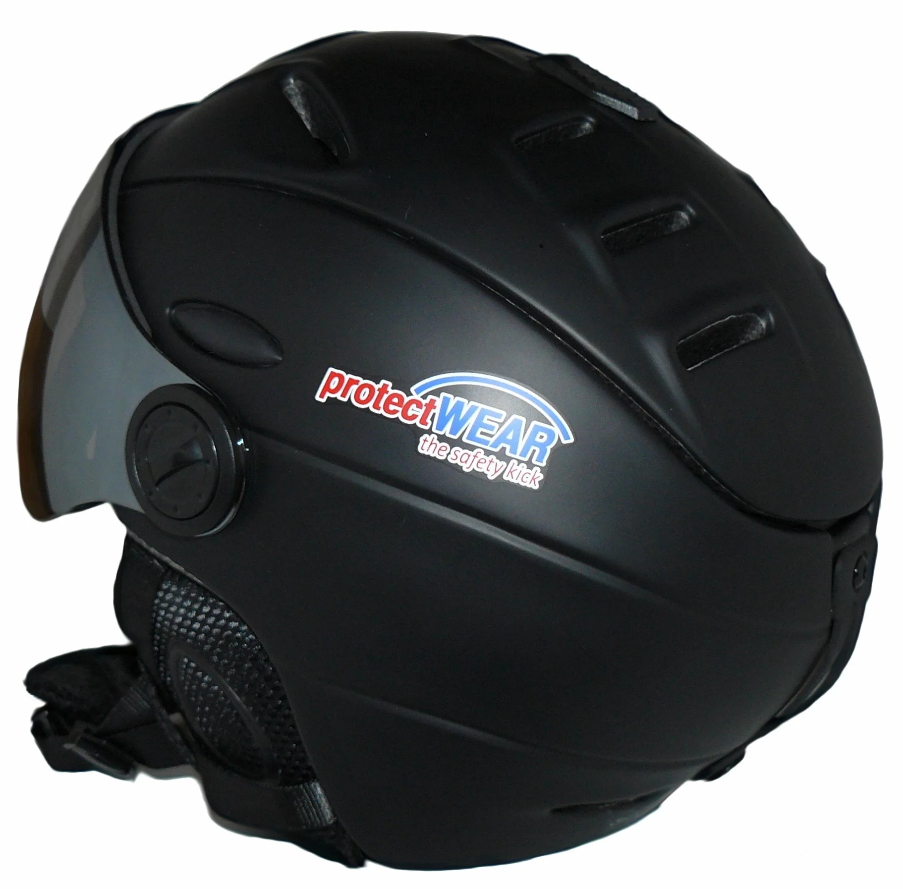 Casque de ski MS95 noir mat avec deux visières rabattables