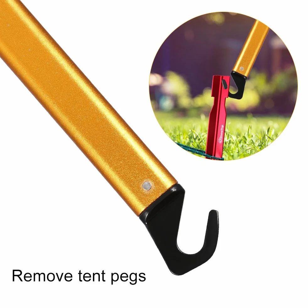 Marteau de camping en alliage d'aluminium portable, marteau de piquet de tente avec extracteur (Or)