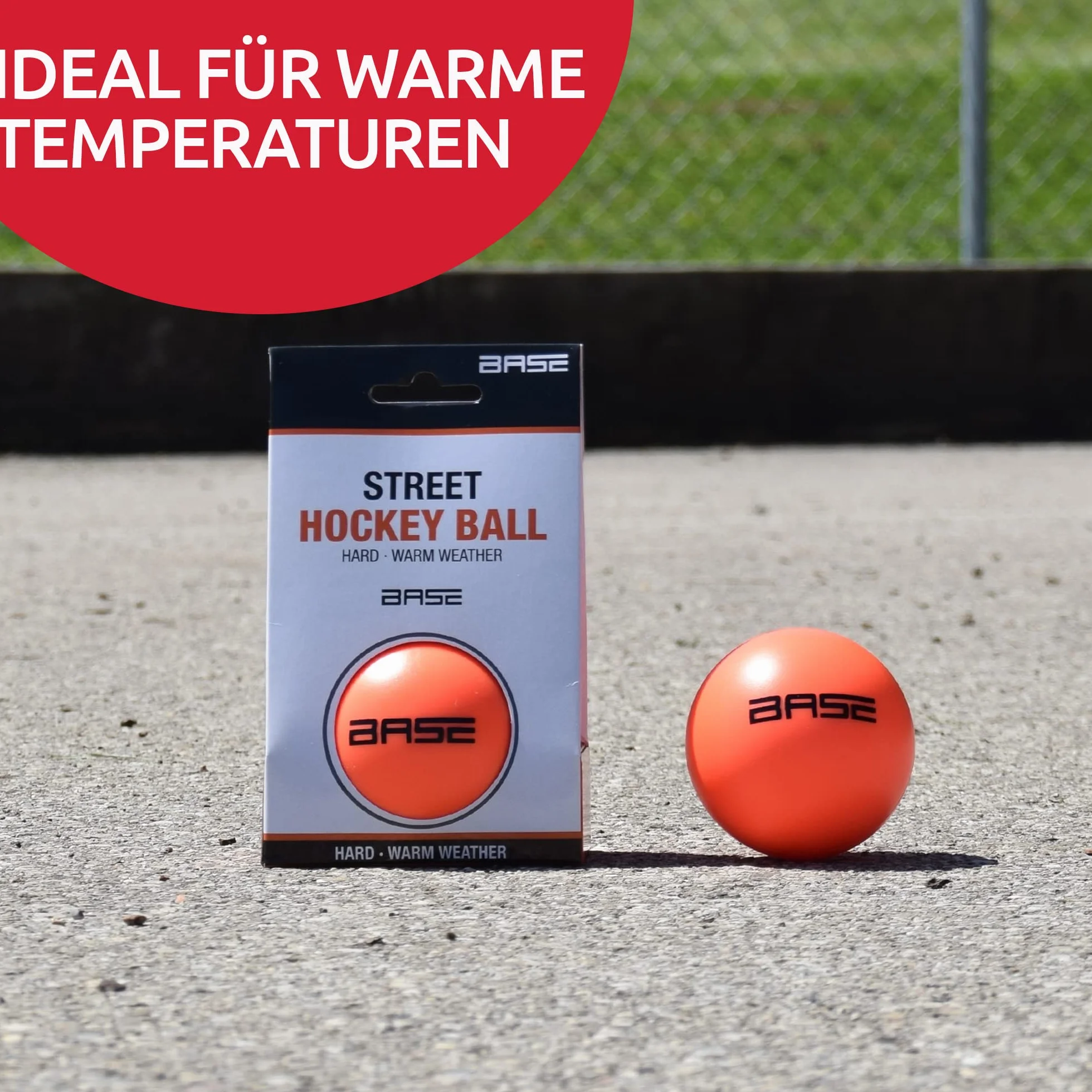Ballon de Hockey de Rue Dureté Dure 6,5 cm Orange pour Tous Les Revêtements