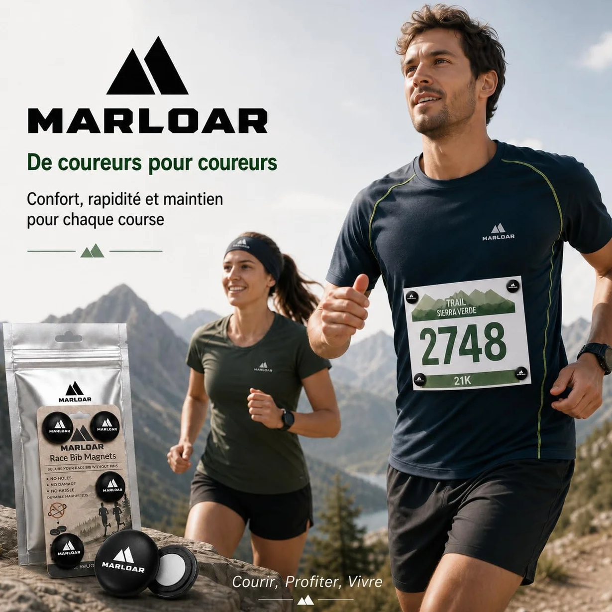 Aimants dorsales course à pied trail marathon triathlon fixation ferme sans épingles lot 4 6