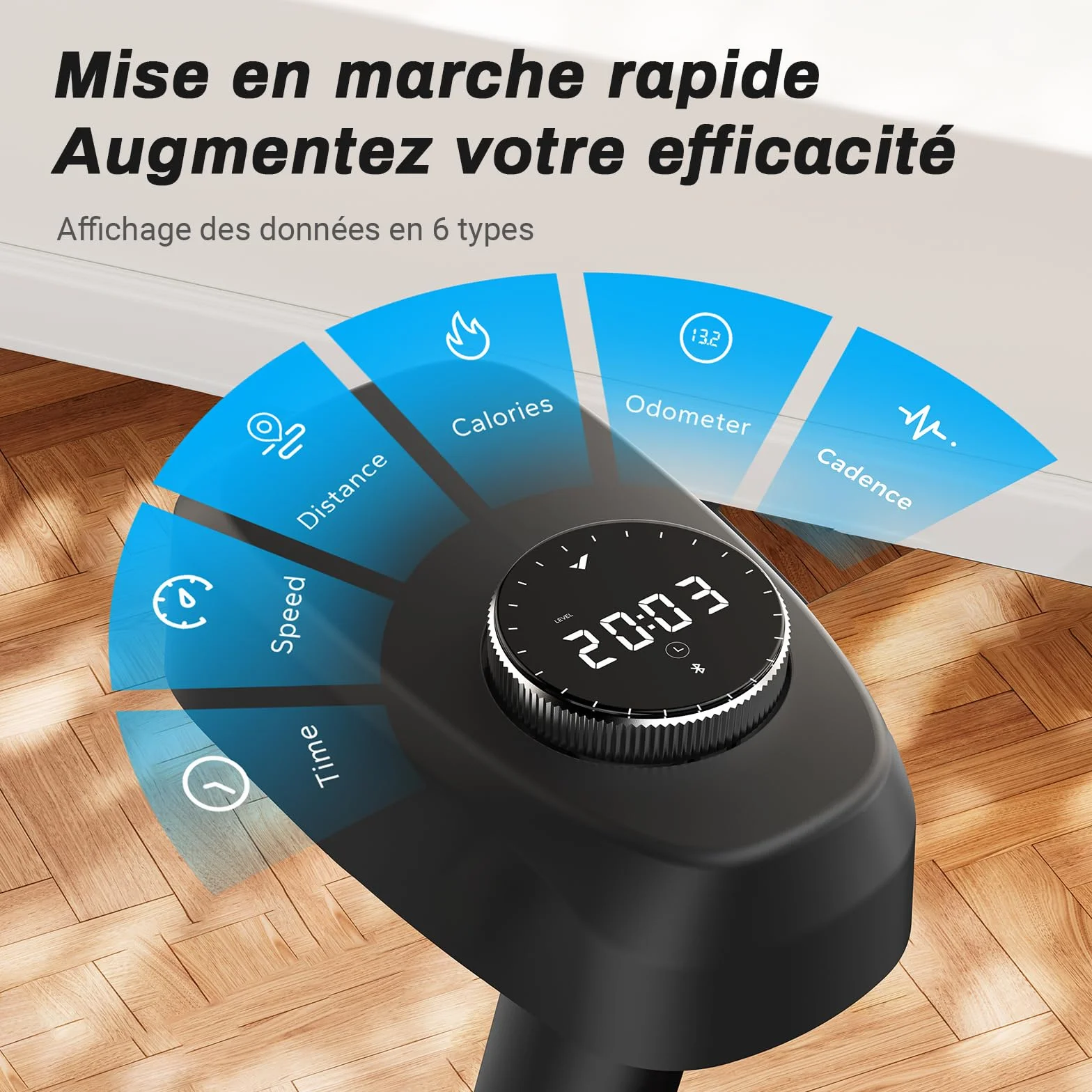 MERACH Vélo d'Appartement Fitness Intérieur Silencieux Résistance Réglable Écran LCD Capacité 136KG