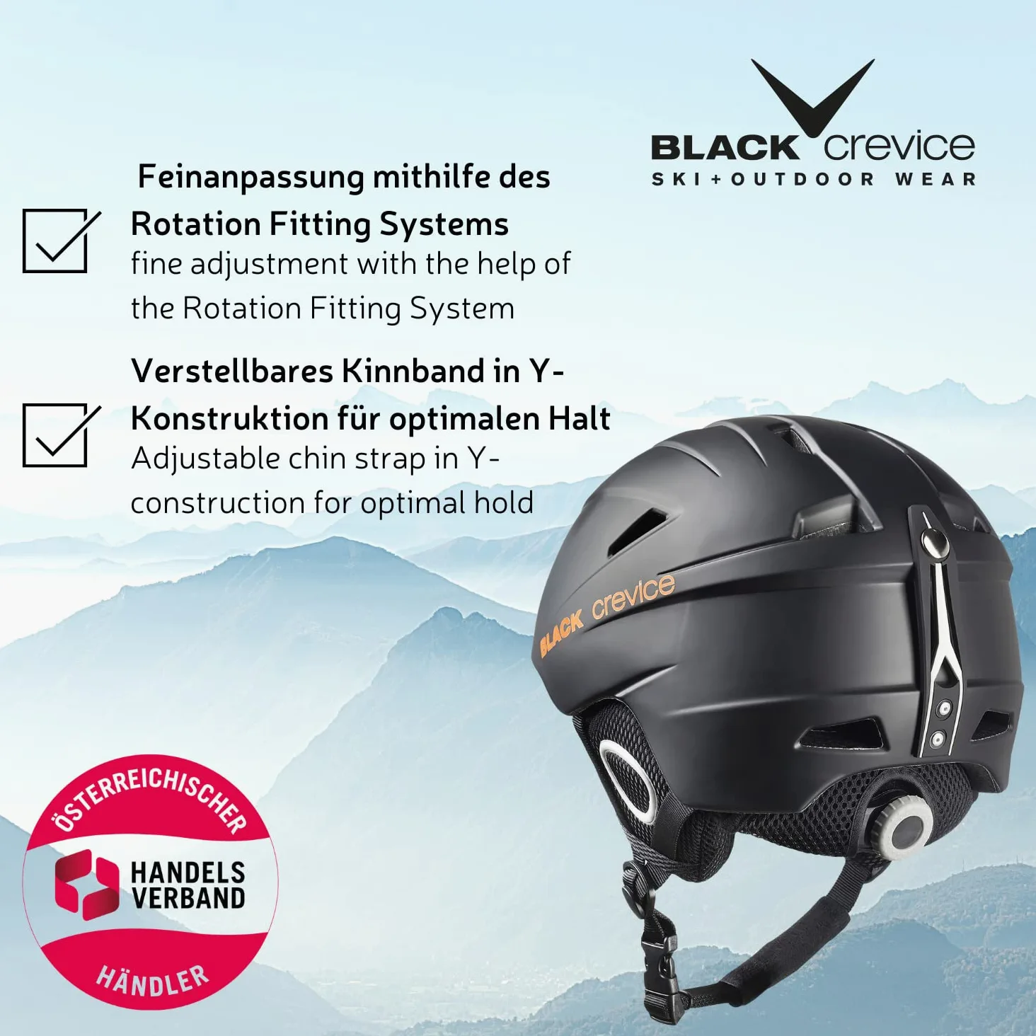BLACK CREVICE Casque de Ski Kitzbühel I Casque de Ski au Design Sportif en différentes Couleurs I Casque de Ski Hommes & Femmes I Casque en Polycarbonate I Casque de (XS, Blanc/Bleu)