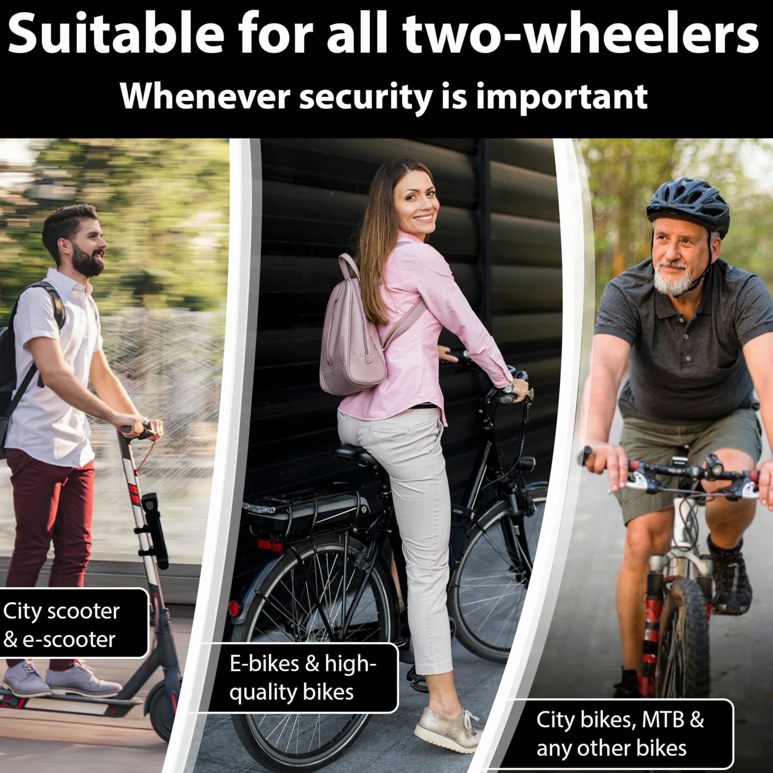 KOHLBURG Antivol pliable pour vélo - 108 cm - Sans danger pour coupe-boulons - Avec support | Antivol pliable pour vélo avec 3 clés - Antivol pour vélo électrique - Haute sécurité - Serrure pour vélo électrique et vélo