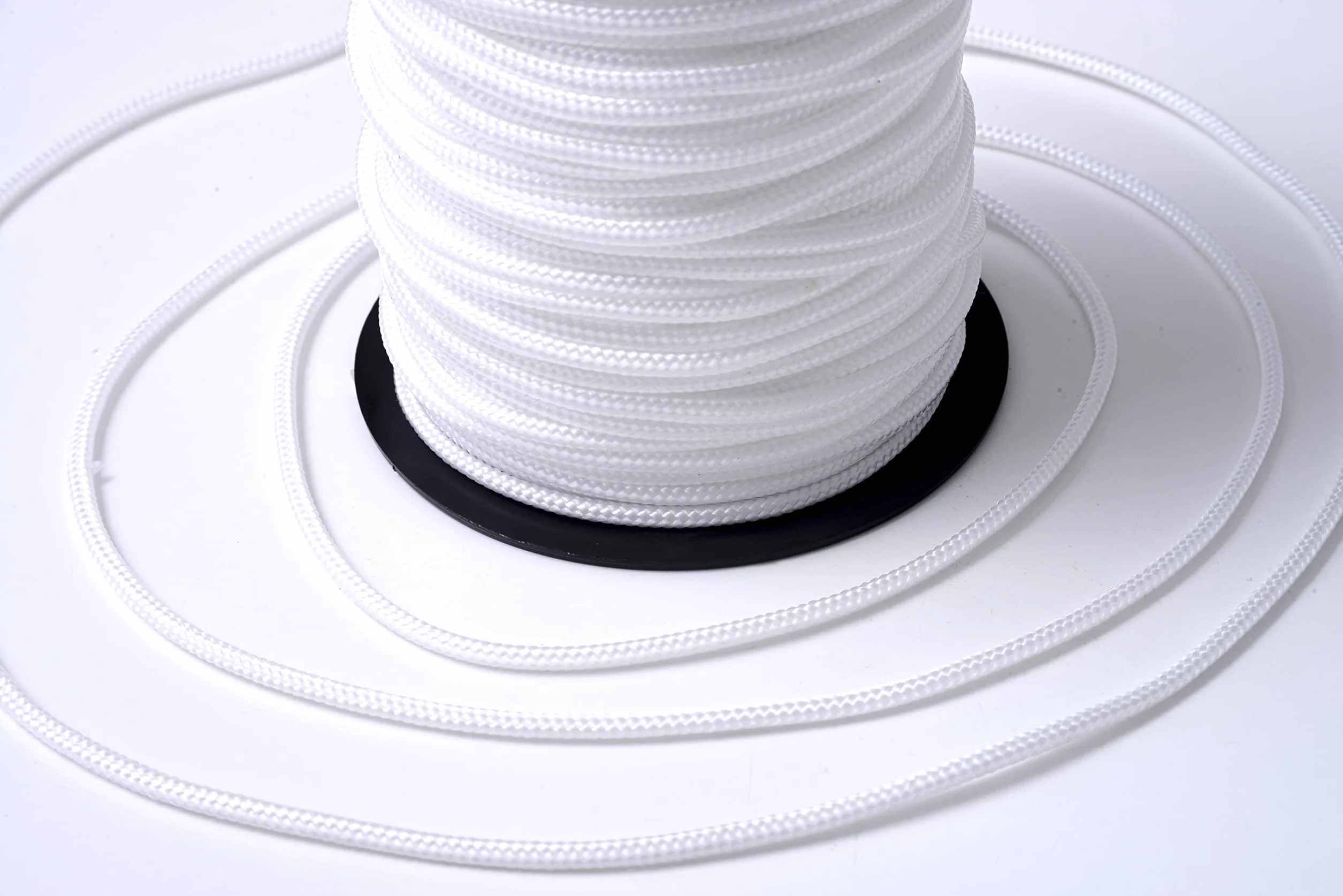 Cordon Tresse Nylon Blanc 50 mètres 3 mm pour Stores Vénitiens Fabriqué en Italie