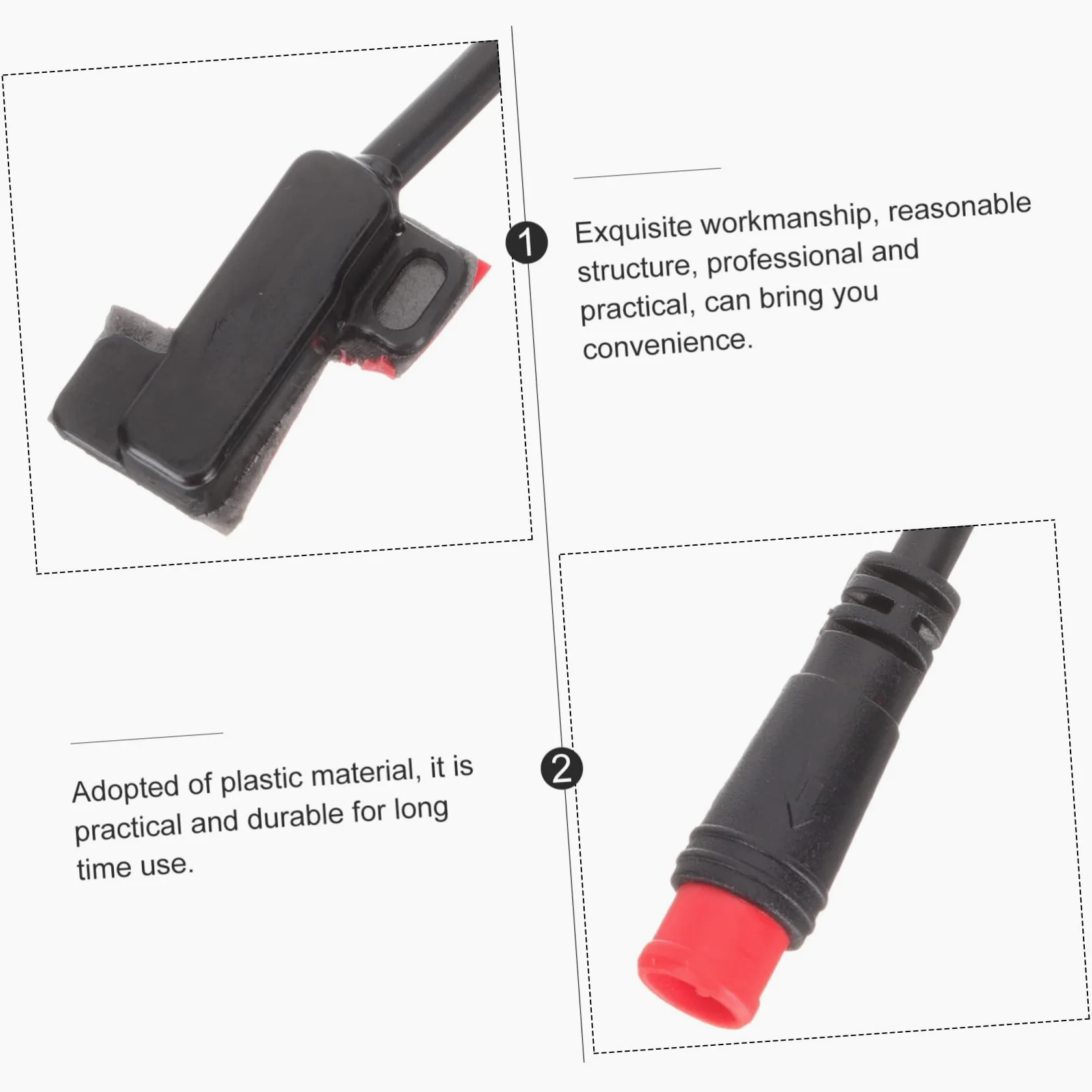 BESPORTBLE 4paires Câble De Frein Électrique pour Vélo Capteur De Coupure De Frein avec Connecteur Pin Compatible Moteur Central Et Arrière