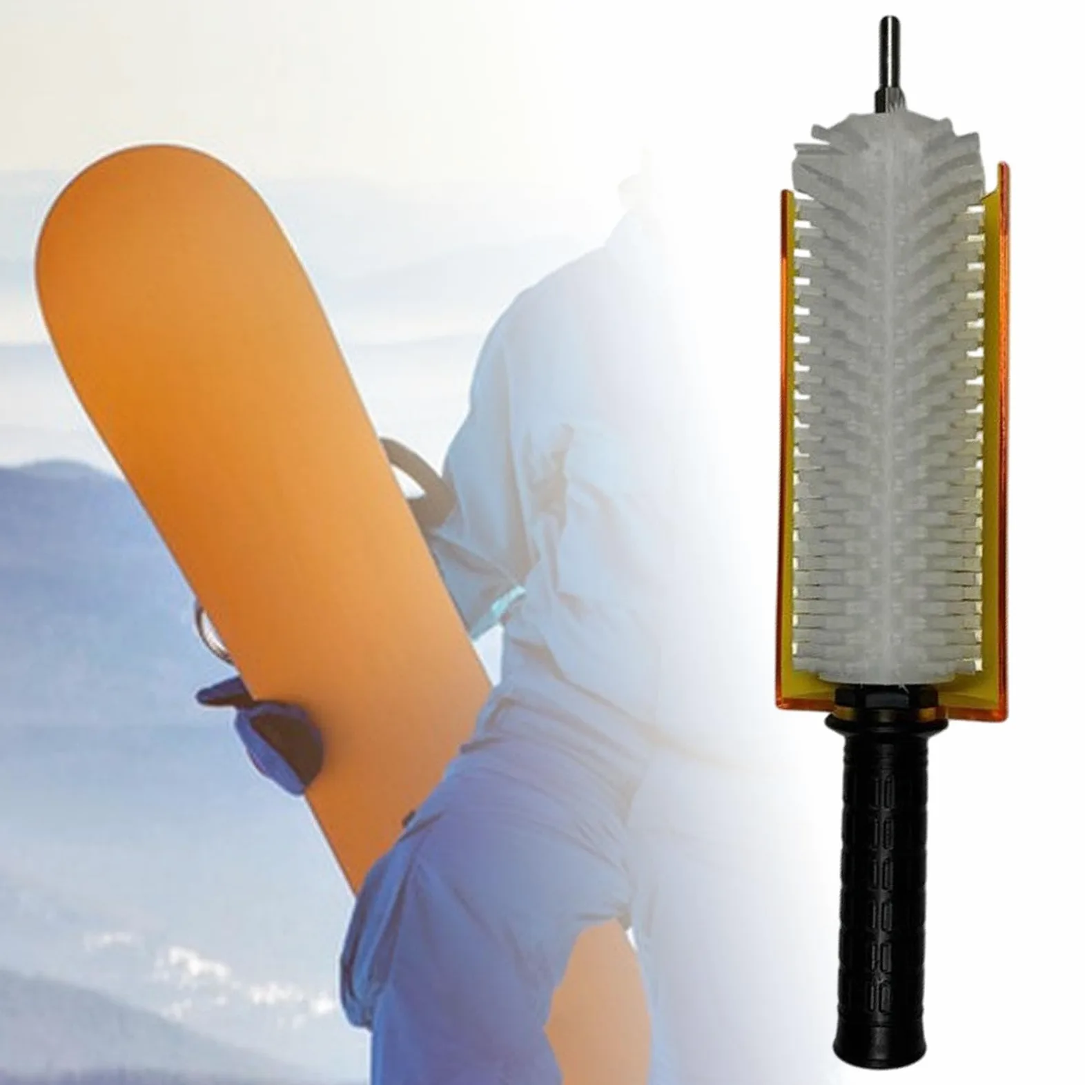 Kit de Housse de Manche de Brosse à Ski, Brosse de Fartage de Ski, Brosse à Rouleau Portable, Entretien de Snowboard, Brosse à Farter de Ski, Nylon