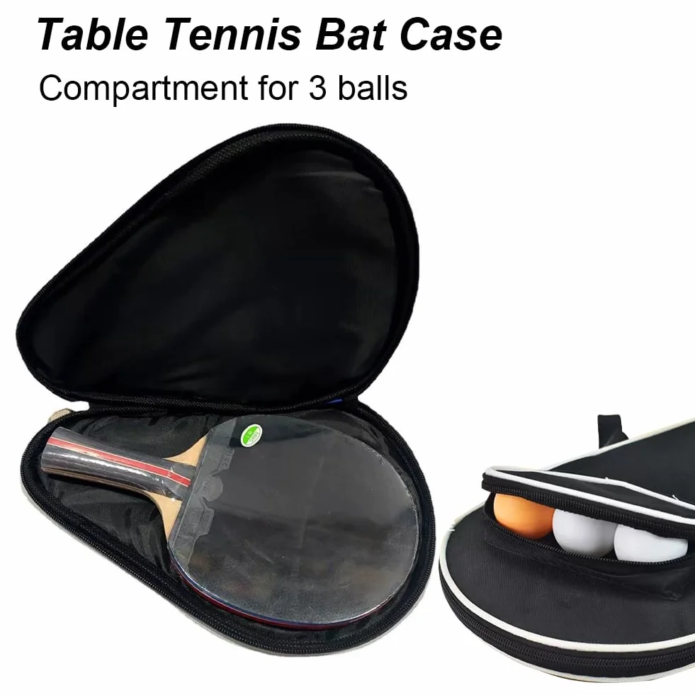 Housse Raquette Ping Pong, Housse Table de Ping Pong, Étui pour Raquette Tennis Table, Imperméable Sac de Tennis de Table pour 2 Raquette et 3 Balles