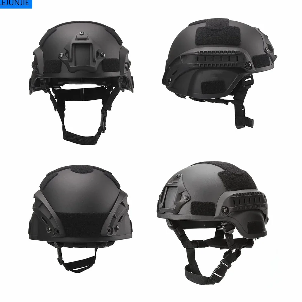 Casque Tactique Mich avec Masque Facial détachable et Lunettes de Protection pour Airsoft, Paintball, Chasse