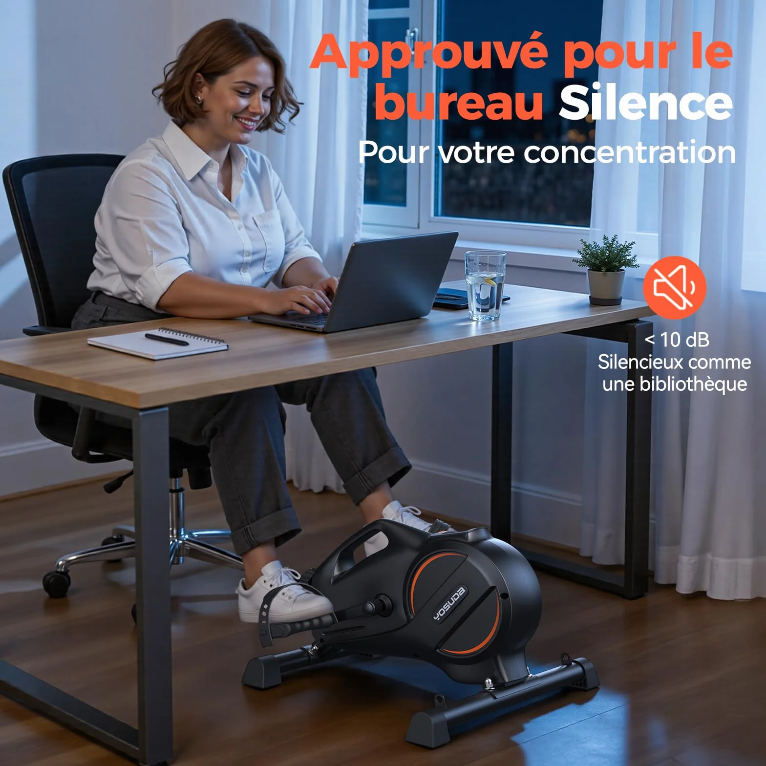 YOSUDA Vélo d'Appartement Mini avec 16 Niveaux de Résistance Réglable