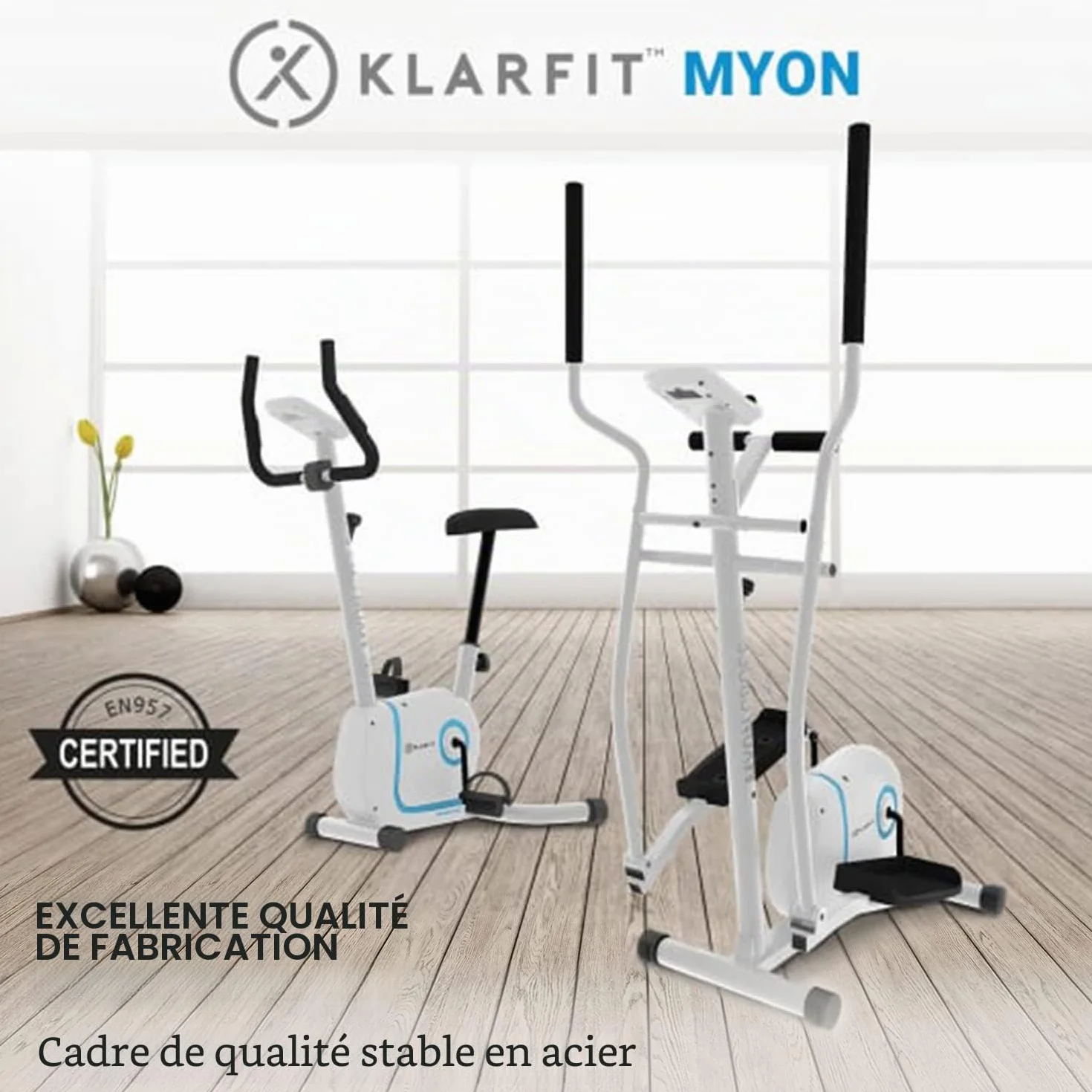 KLAR FIT Myon Cross Vélo elliptique Volant d'inertie