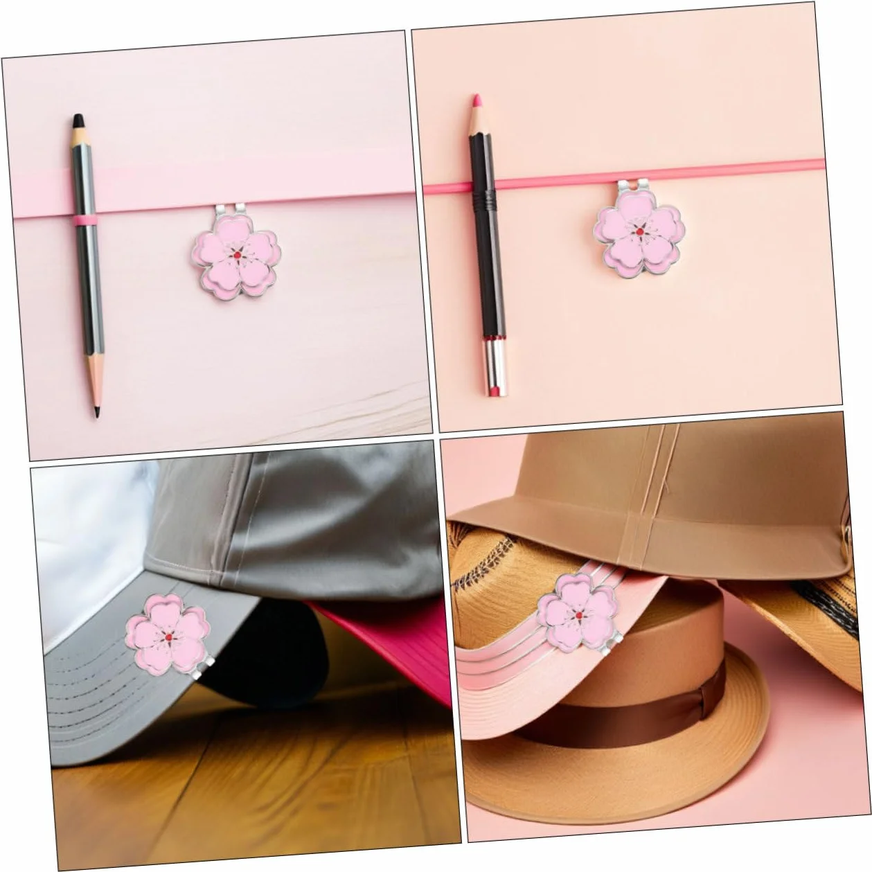 Yardwe 2 Pièces Clip pour Marque-Balle de Golf - Porte-Marque-Balle pour Casquette - Accessoires de Golf