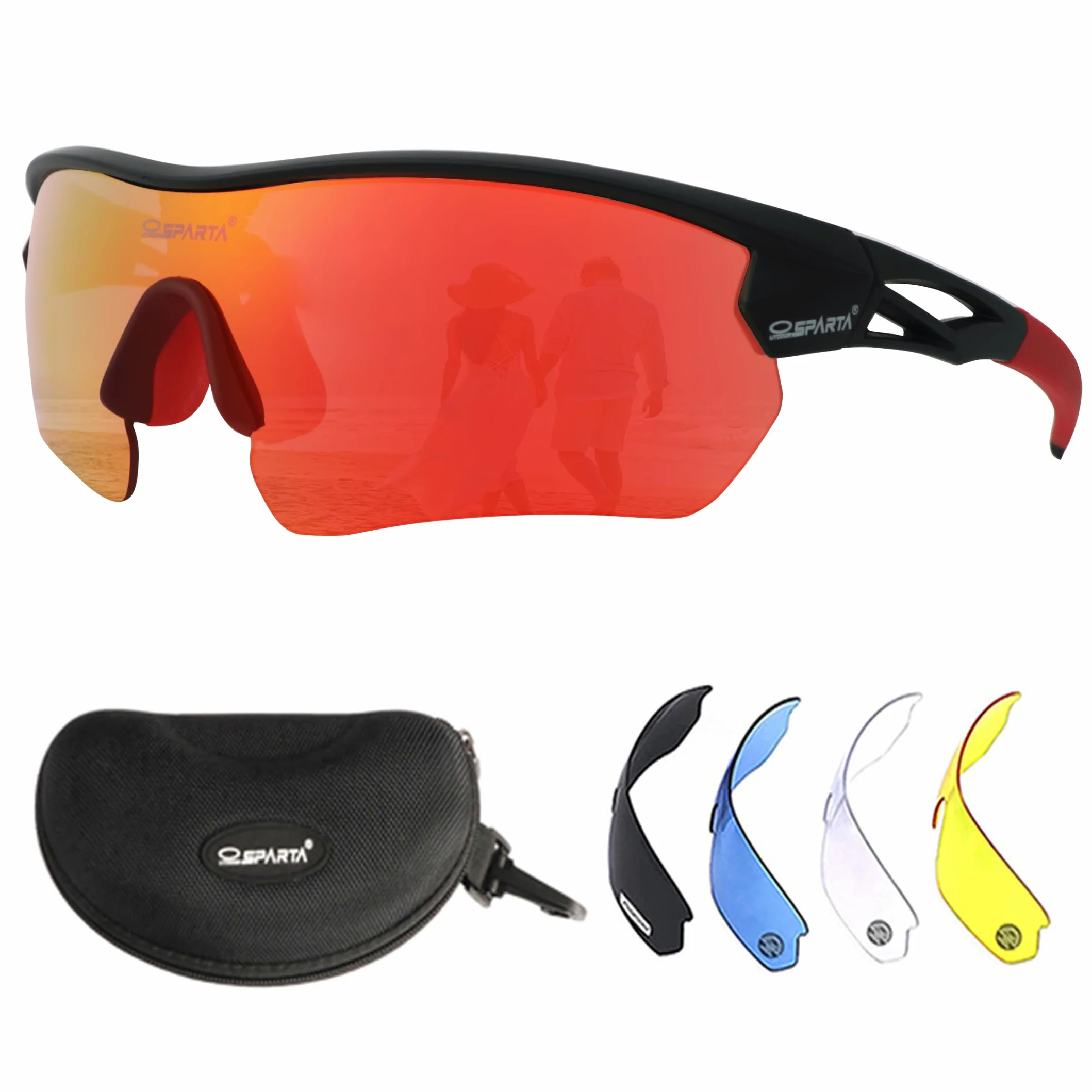 Lunettes de soleil polarisées interchangeables 5 verres sport homme femme