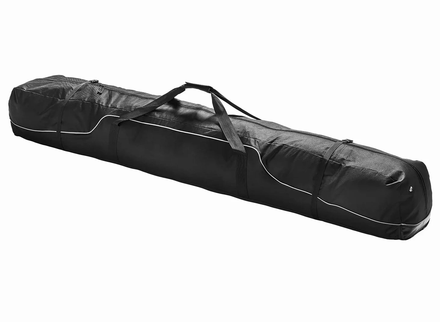 Black Crevice Nordic Ski Case I Sac de Ski pour 3 Paires de Ski de Fond I Sac de Ski Robuste 210 cm I Sac de Ski de Haute qualité avec Double Fermeture éclair & Sangles de Compression I Sac de Ski en